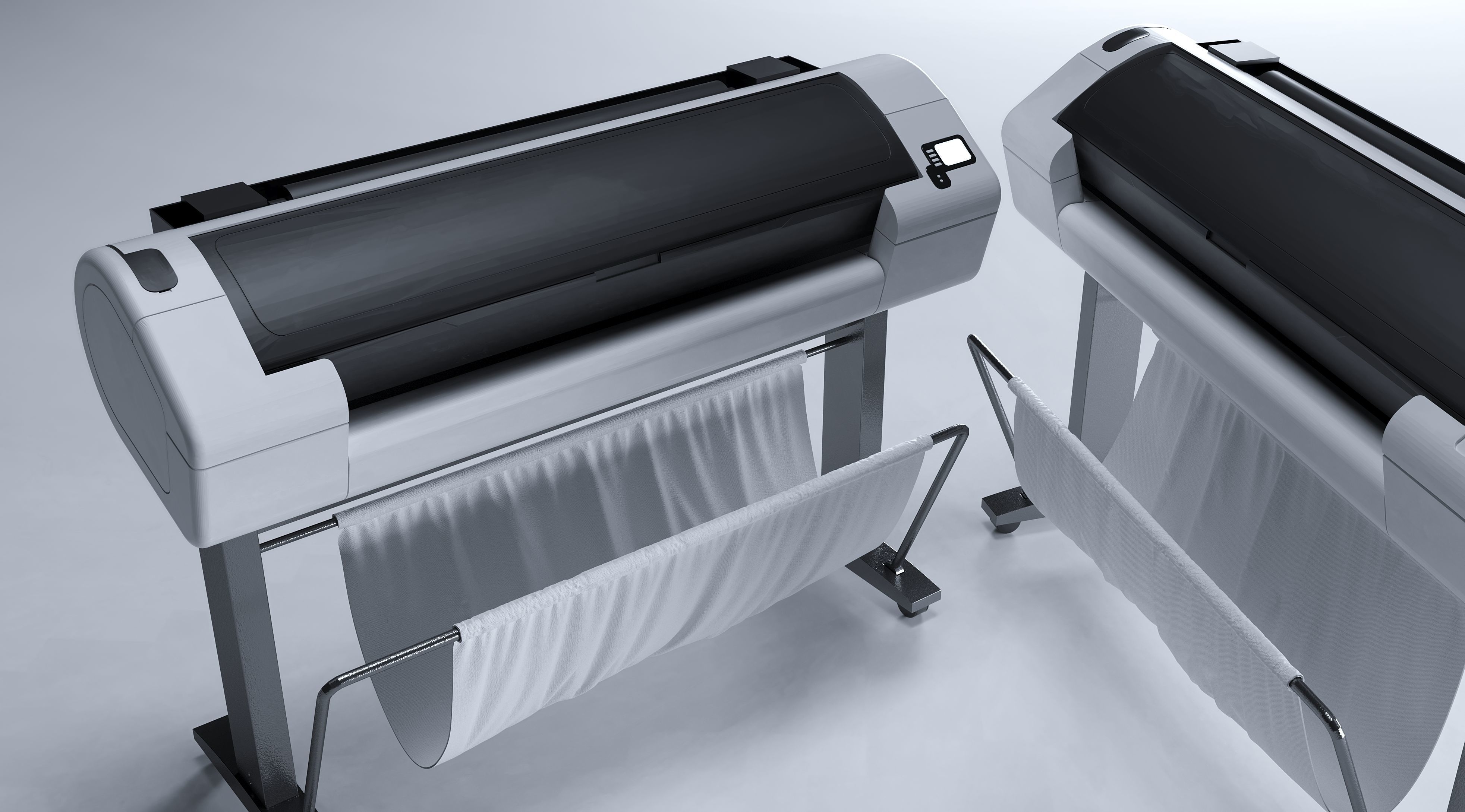 Plotter Printer 3D model_3