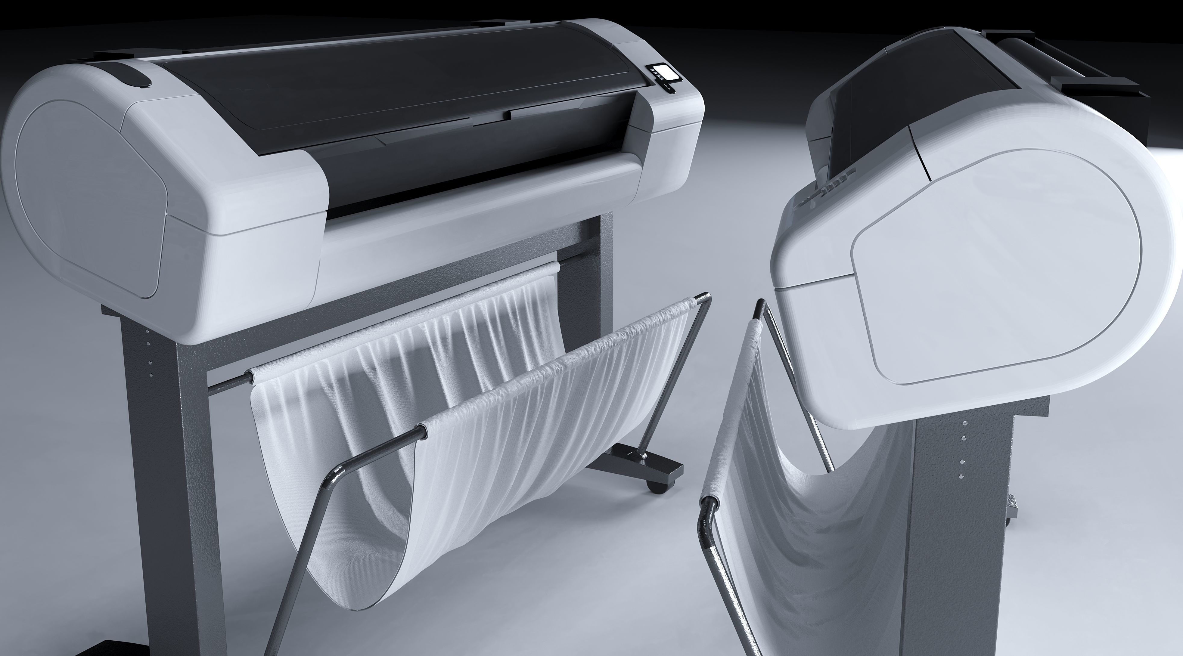 Plotter Printer 3D model_2