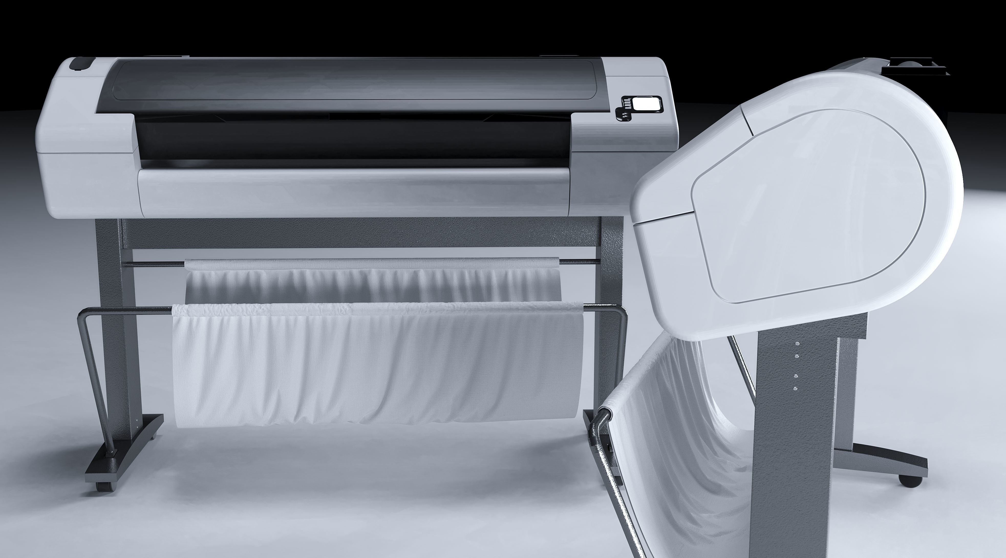 Plotter Printer 3D model_4