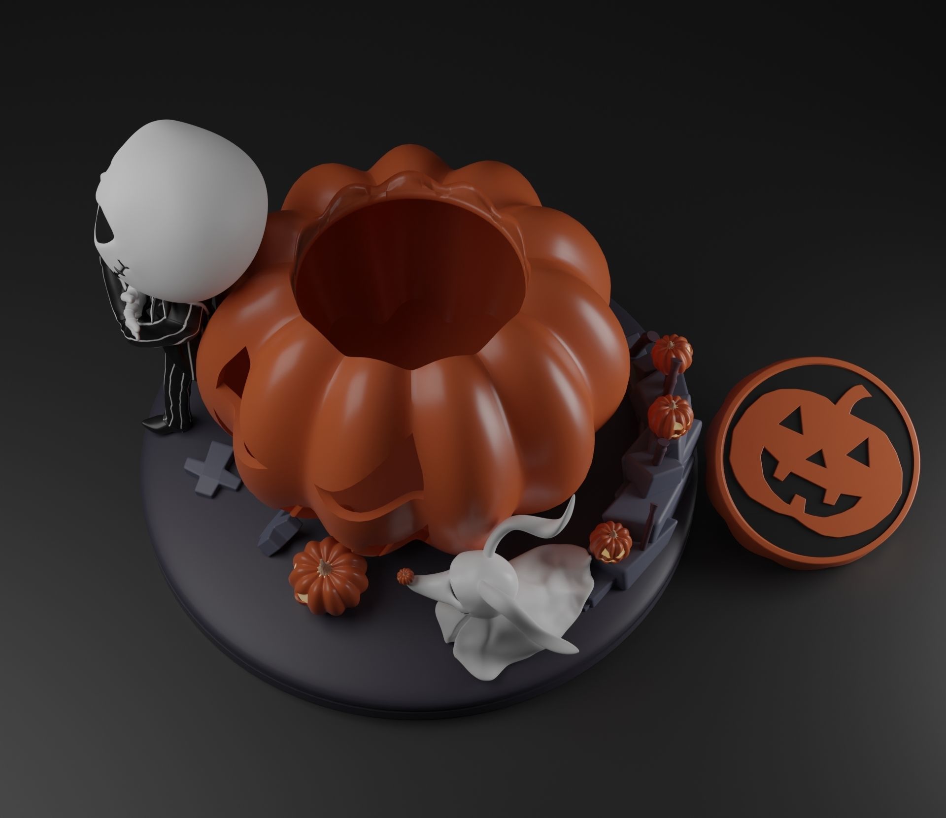 JACK AND ZERO THE NIGHTMARE BEFORE CHRISTMAS 3D print model_8