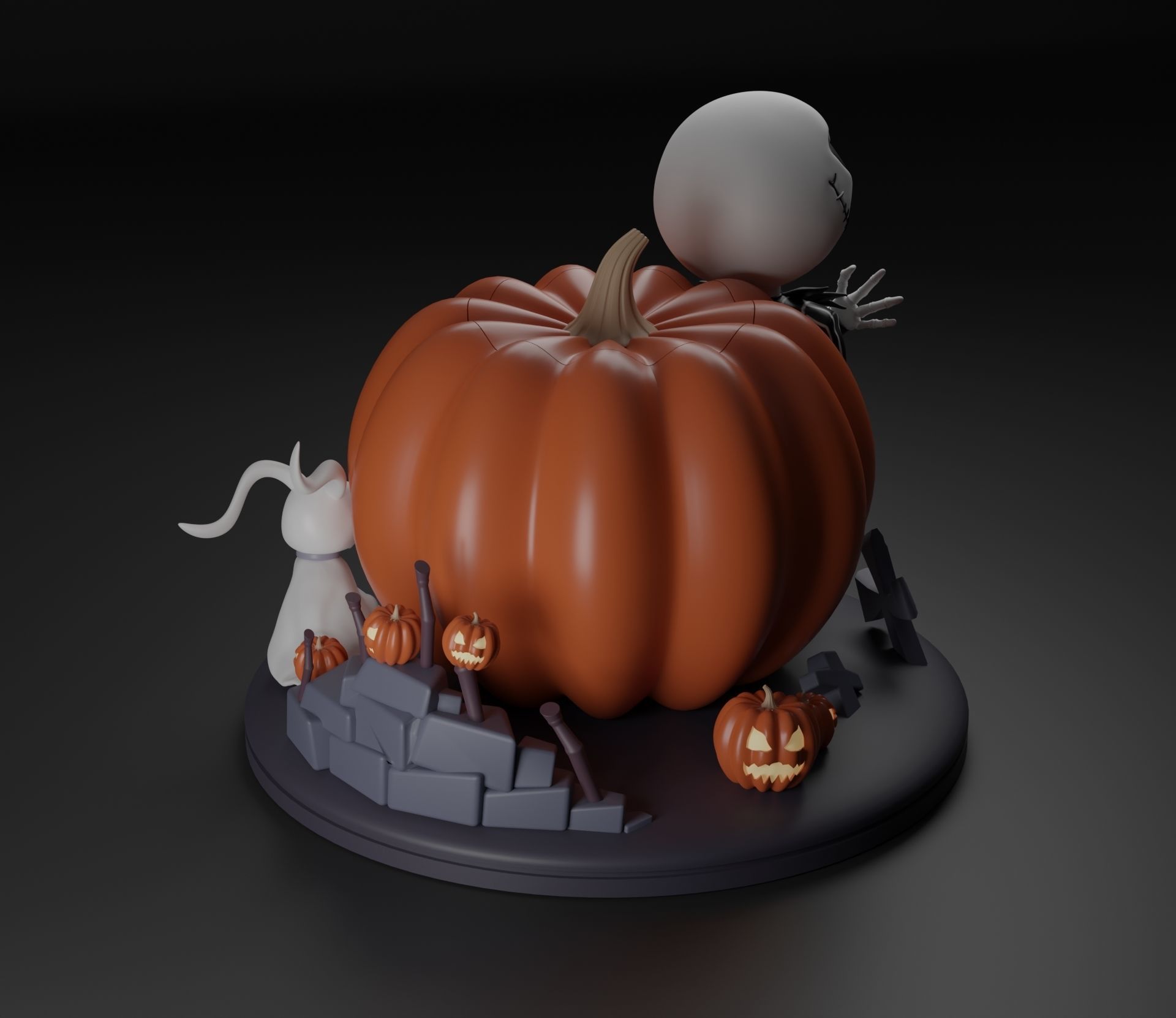 JACK AND ZERO THE NIGHTMARE BEFORE CHRISTMAS 3D print model_9