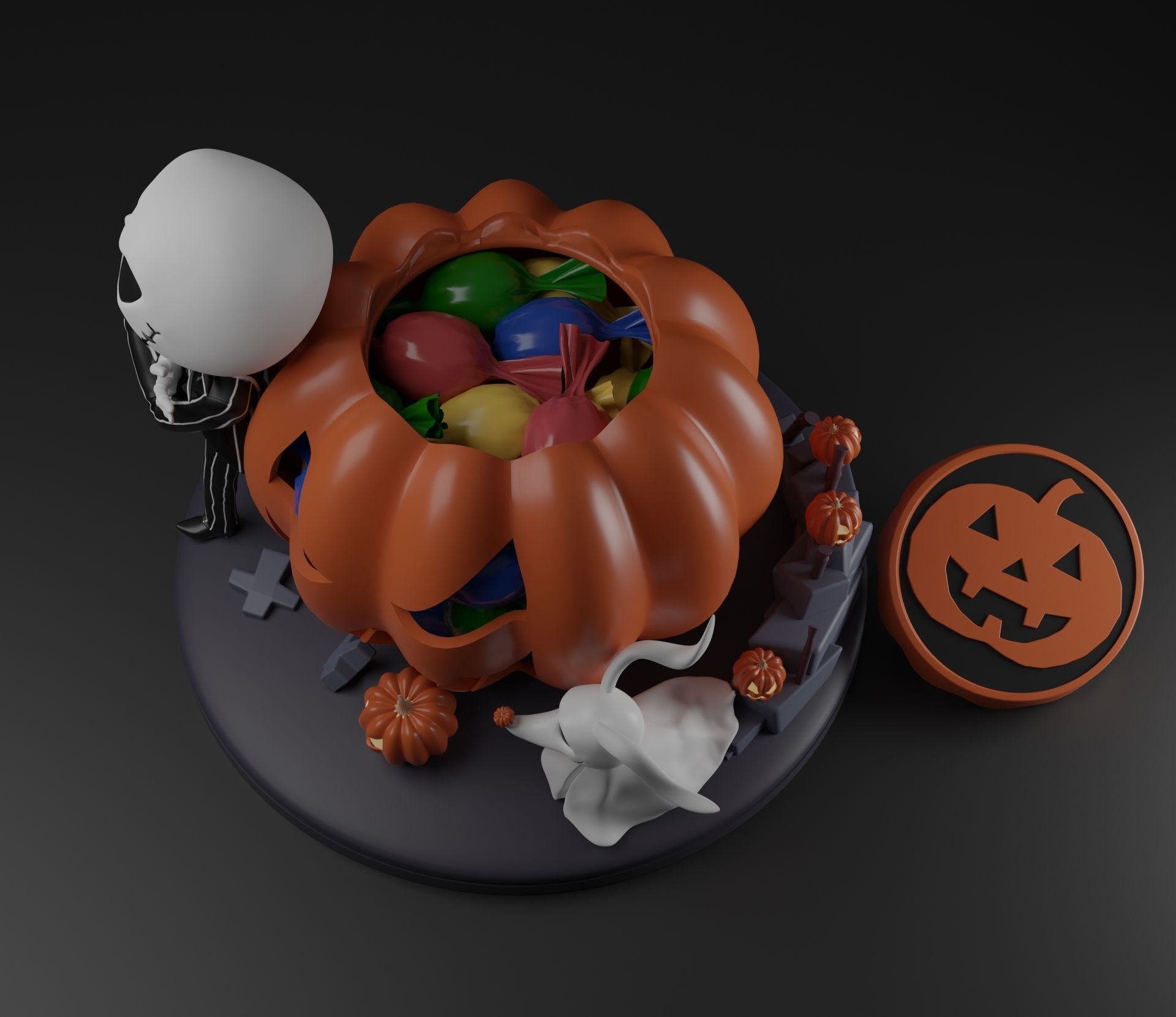 JACK AND ZERO THE NIGHTMARE BEFORE CHRISTMAS 3D print model_7