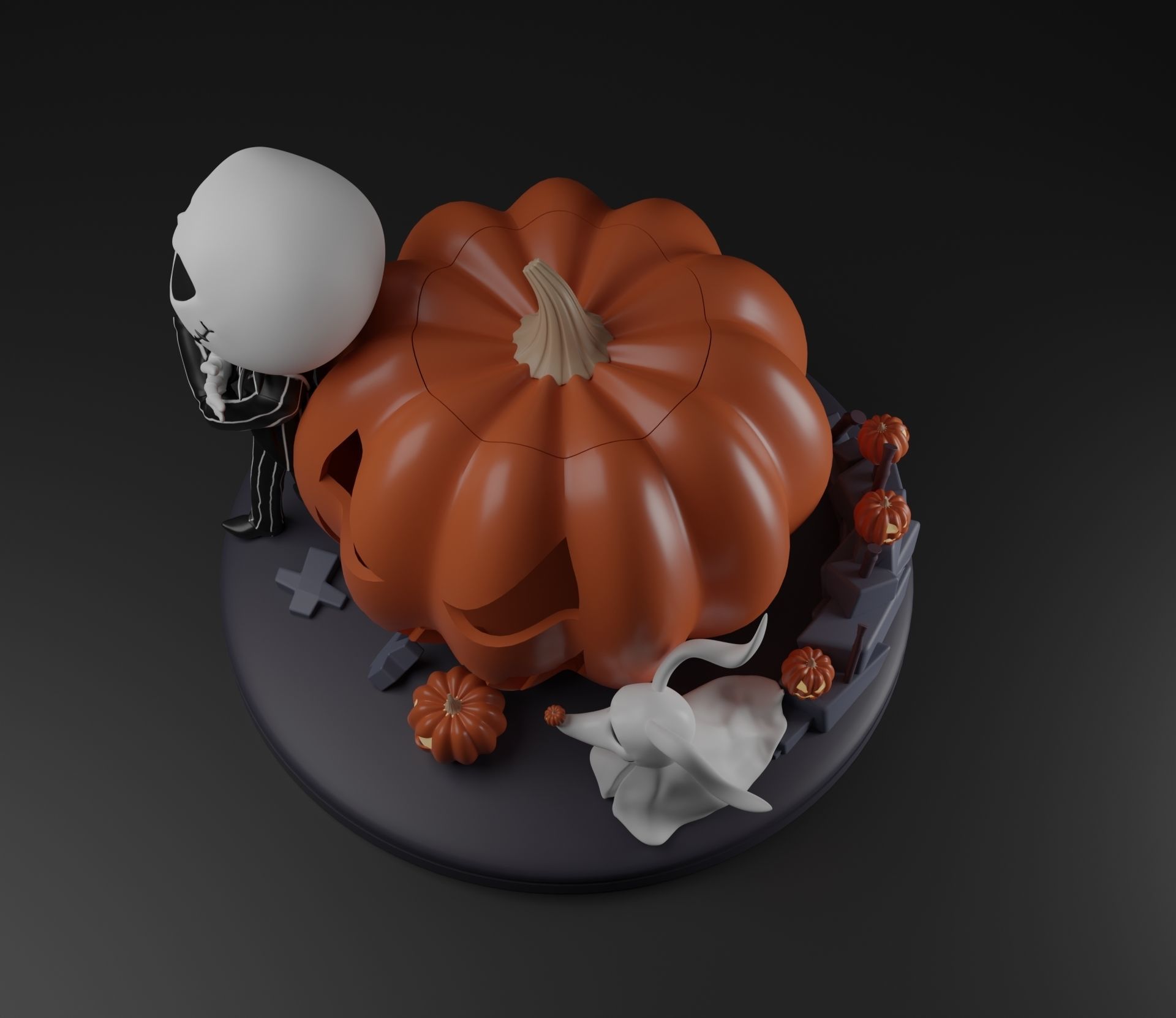 JACK AND ZERO THE NIGHTMARE BEFORE CHRISTMAS 3D print model_6
