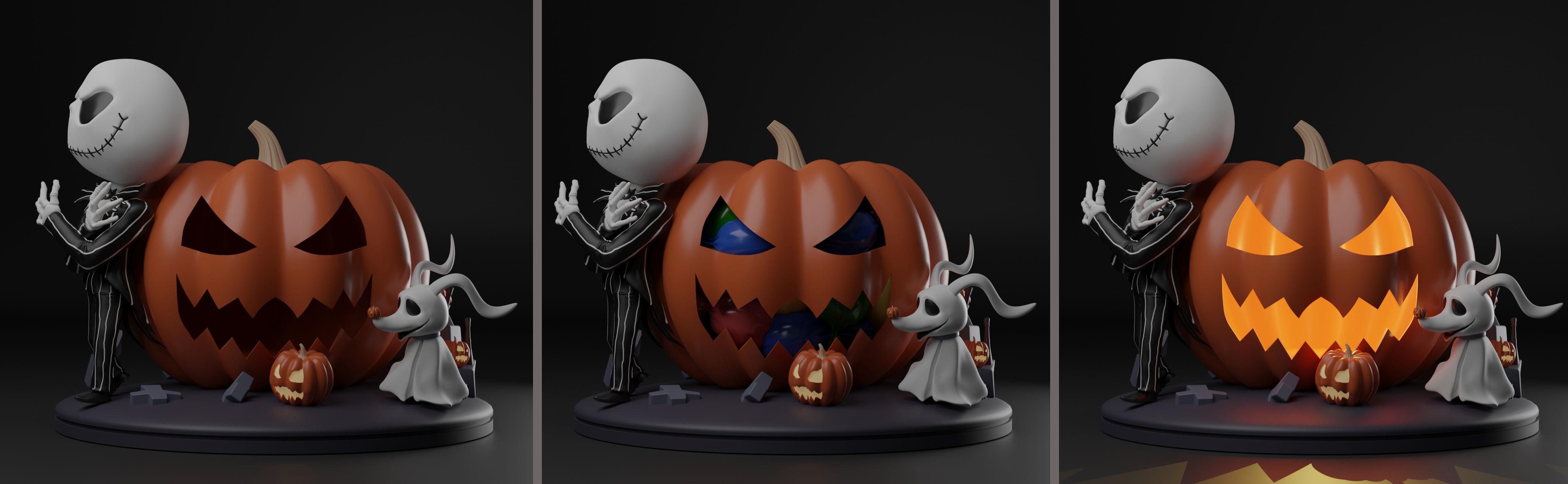 JACK AND ZERO THE NIGHTMARE BEFORE CHRISTMAS 3D print model_3