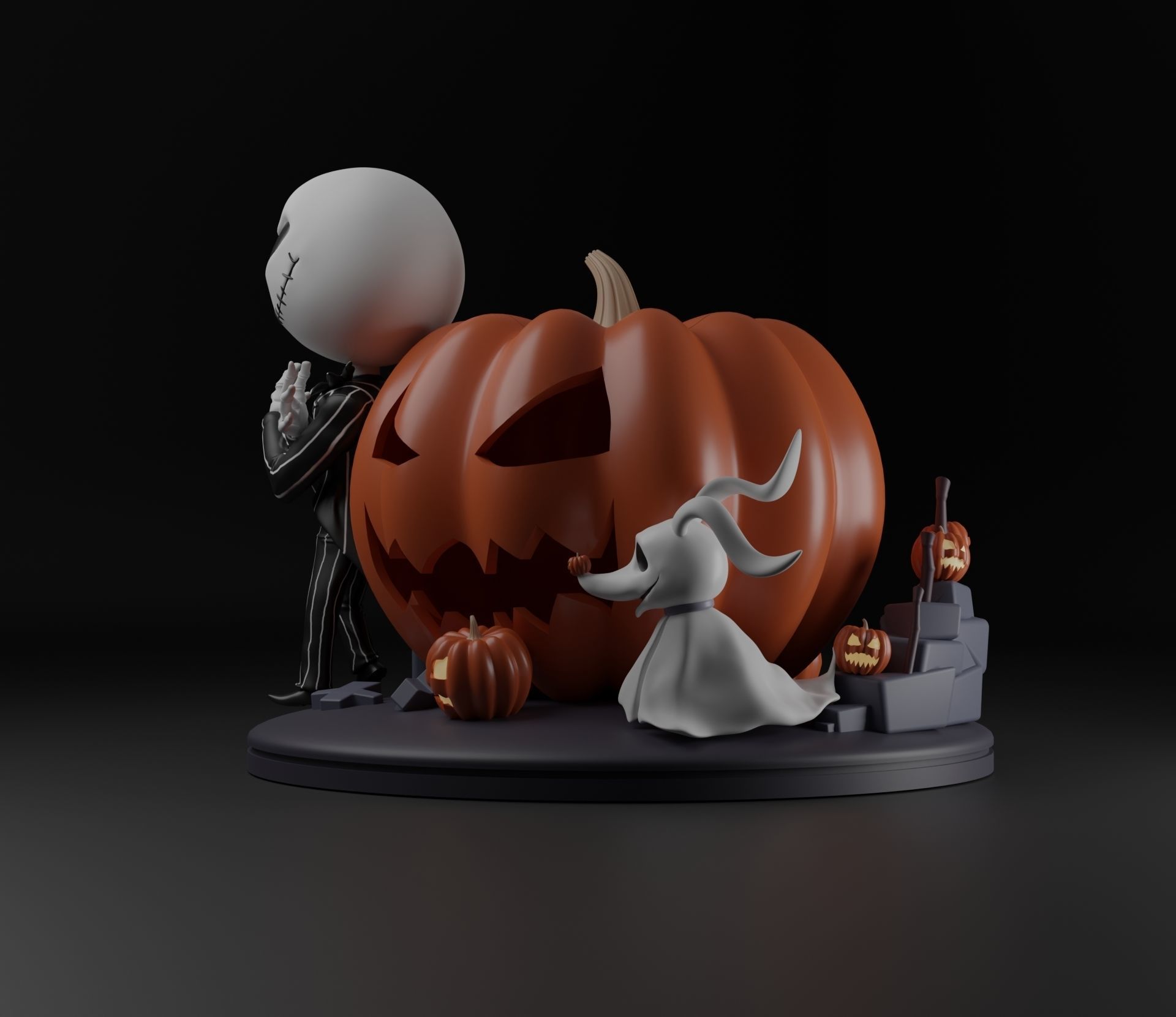 JACK AND ZERO THE NIGHTMARE BEFORE CHRISTMAS 3D print model_5