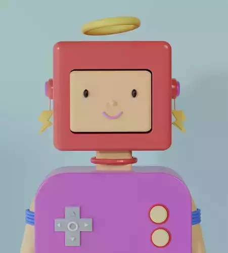 Toy robot 3D model Low-poly 3D model