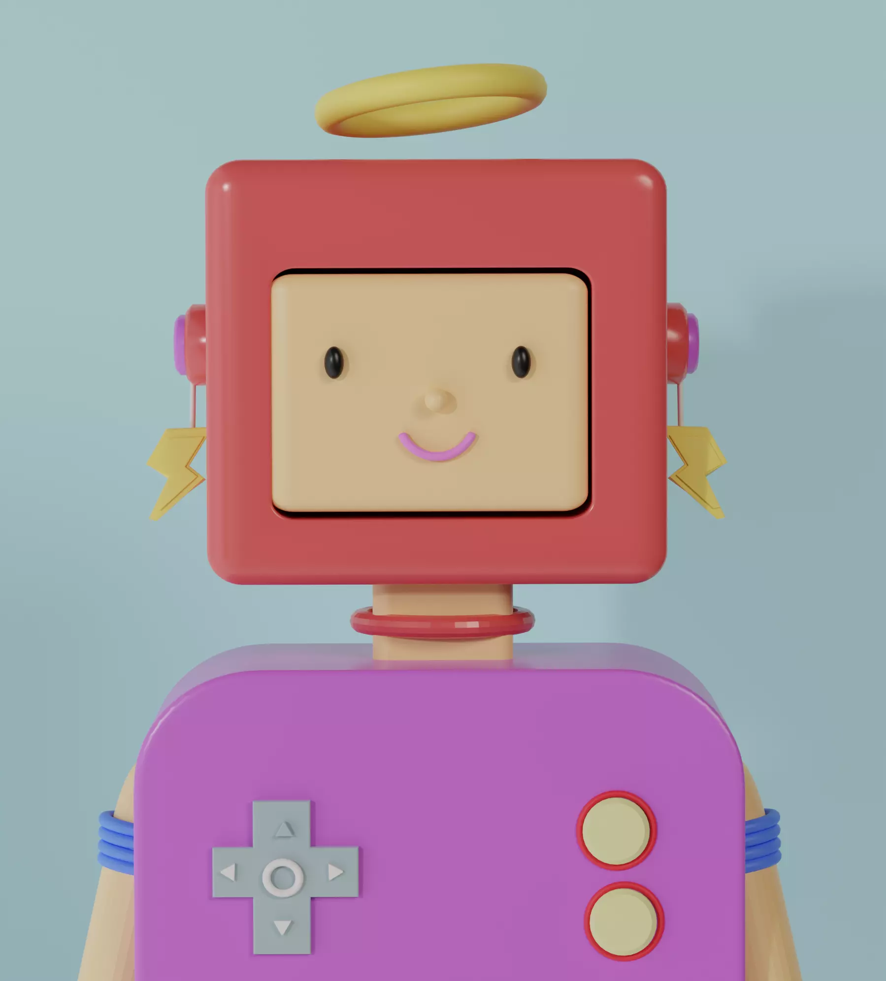 Toy robot 3D model Low-poly 3D model_0