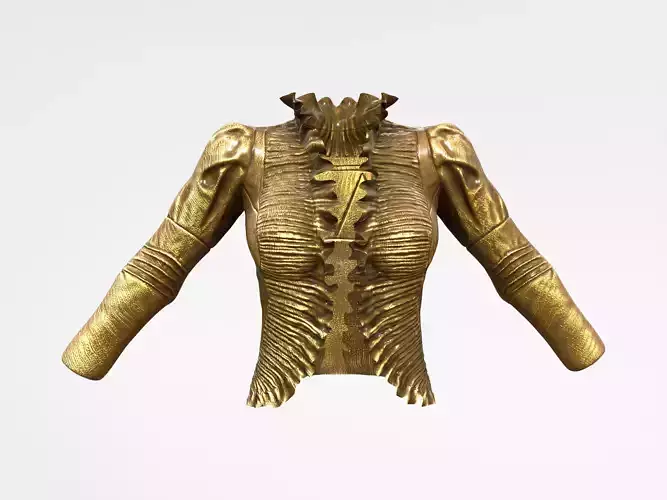 Leather Blazer with Ruffels