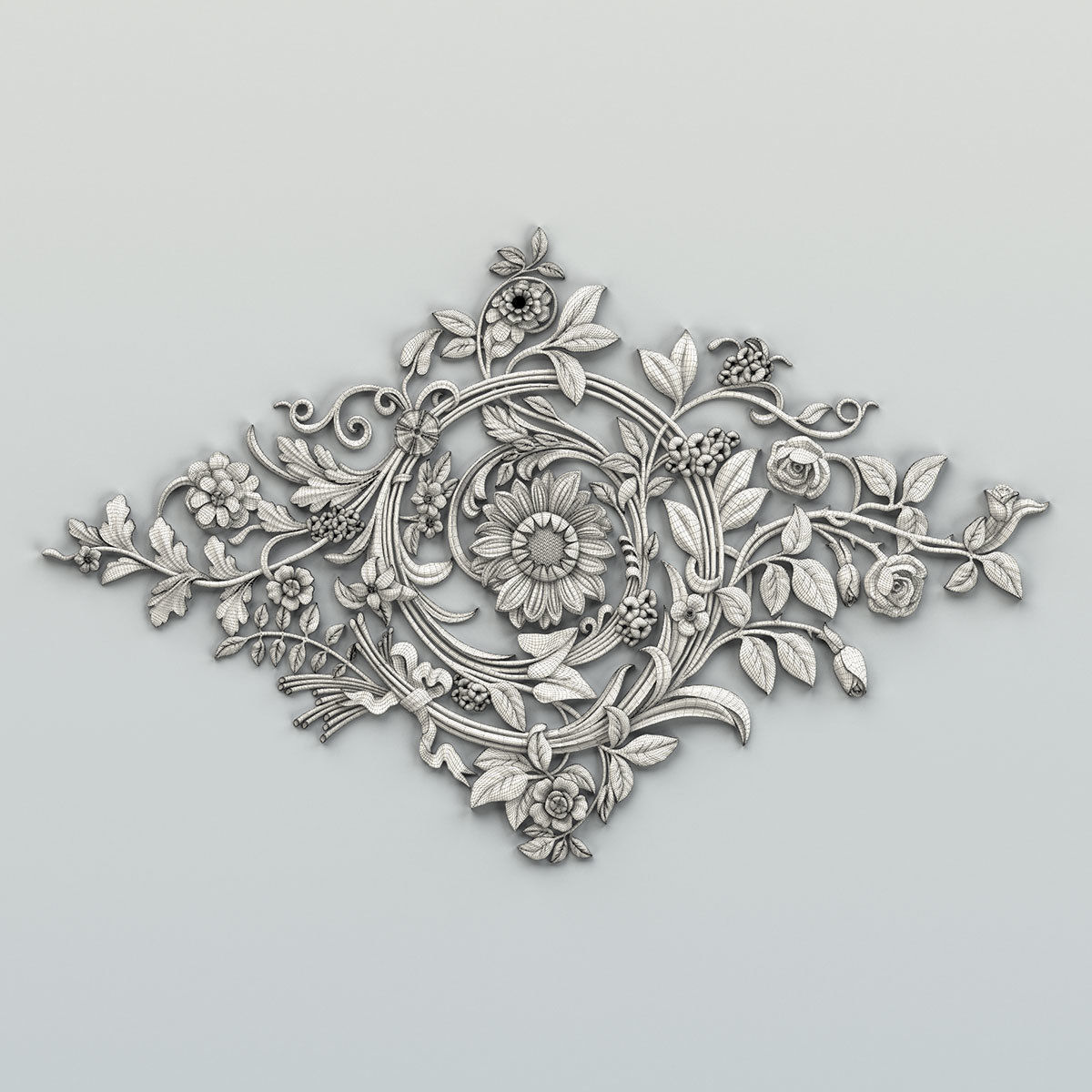 Round rosette 053 3D model_5