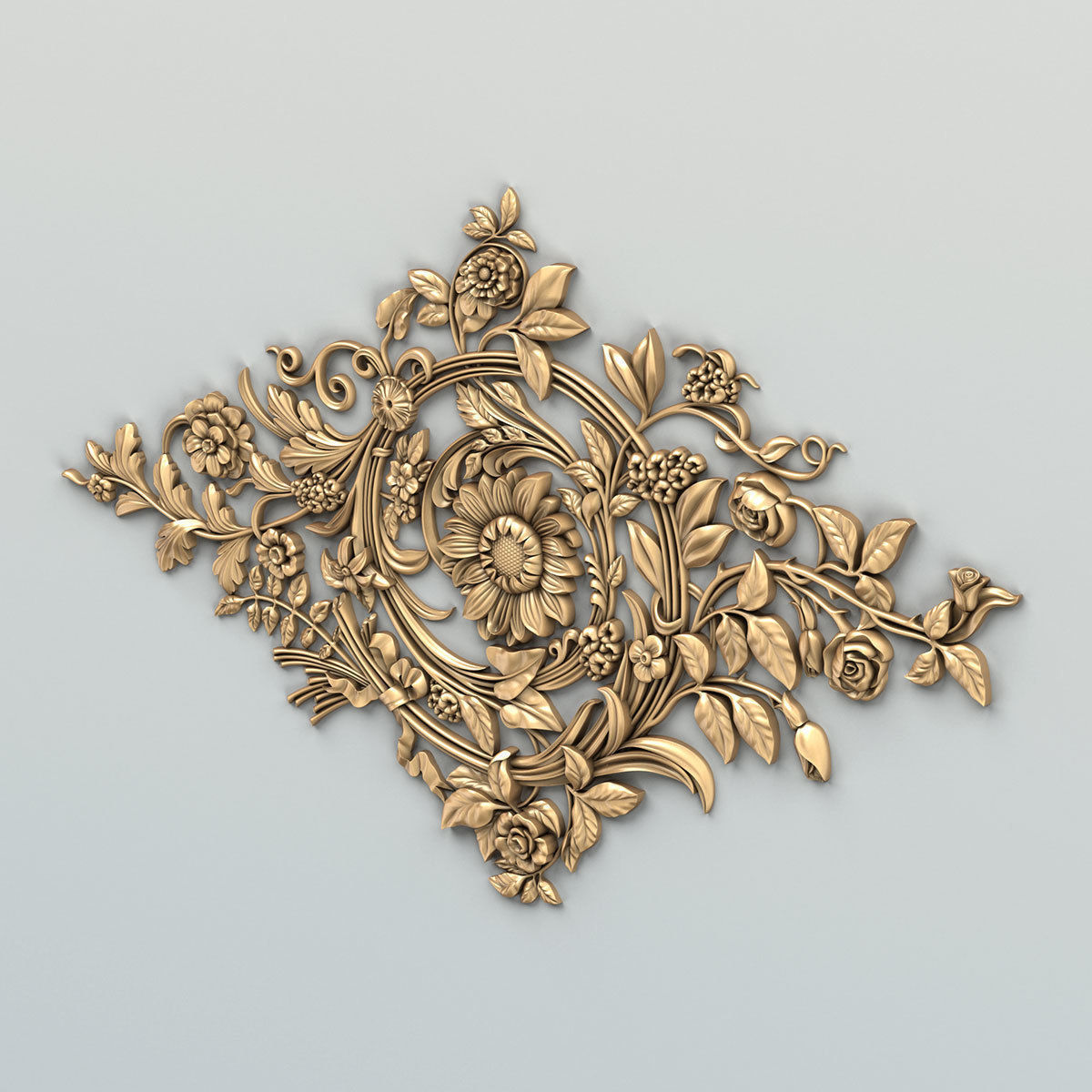 Round rosette 053 3D model_2