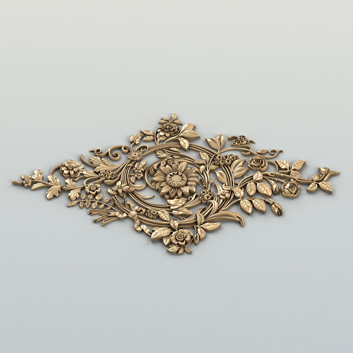 Round rosette 053 3D model_3