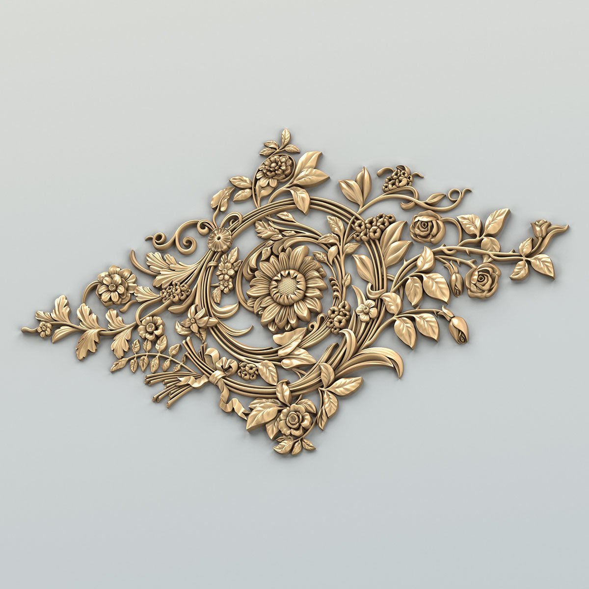 Round rosette 053 3D model_4