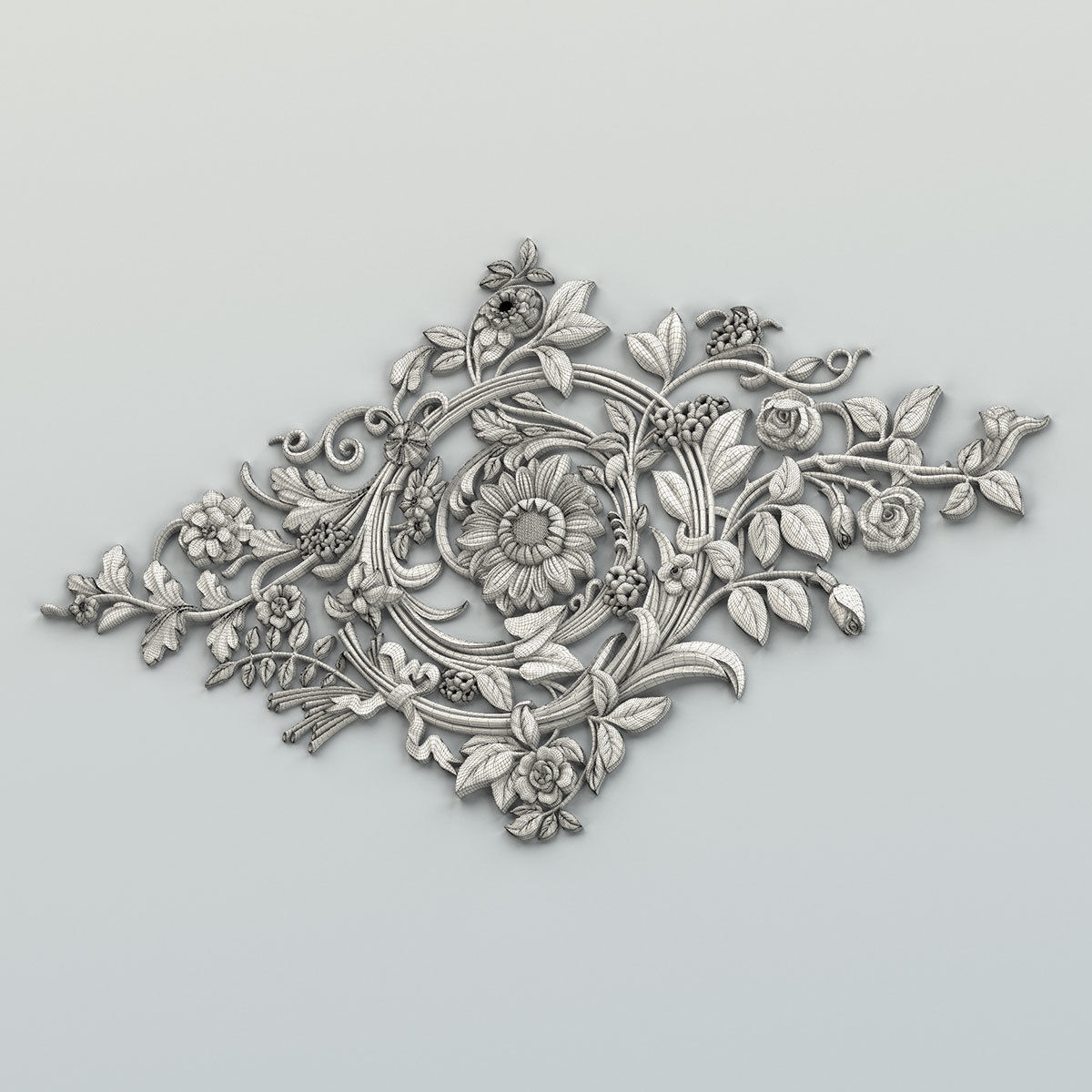 Round rosette 053 3D model_7