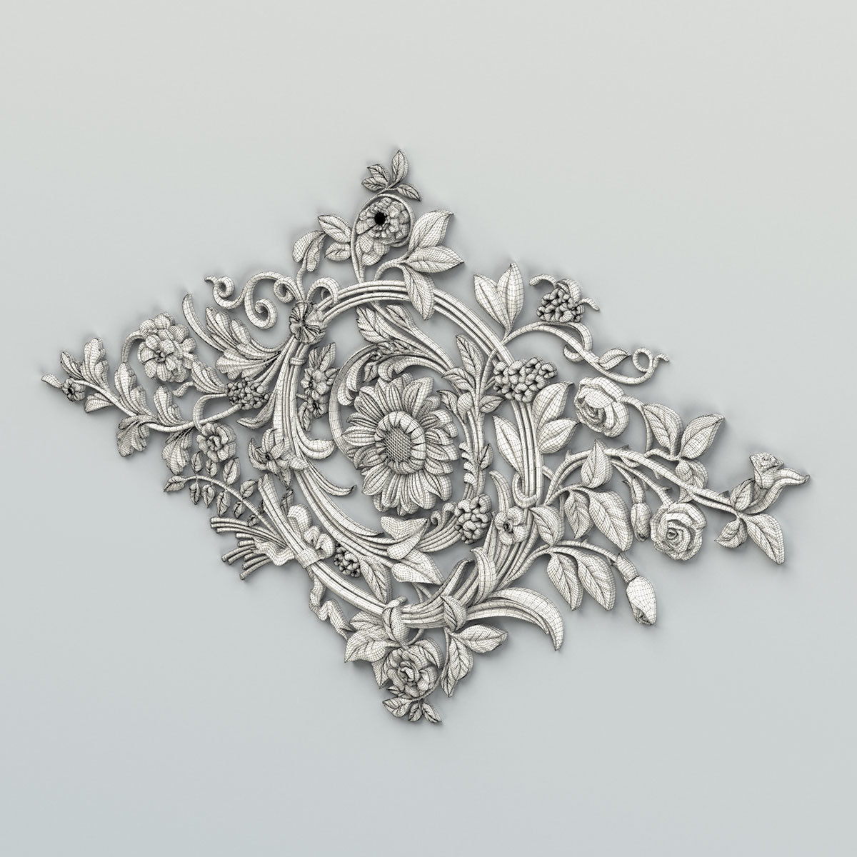 Round rosette 053 3D model_6