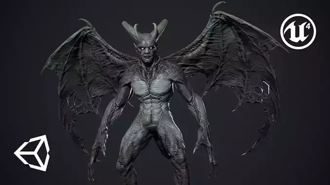 Gargoyle 2 Low-poly 3D model