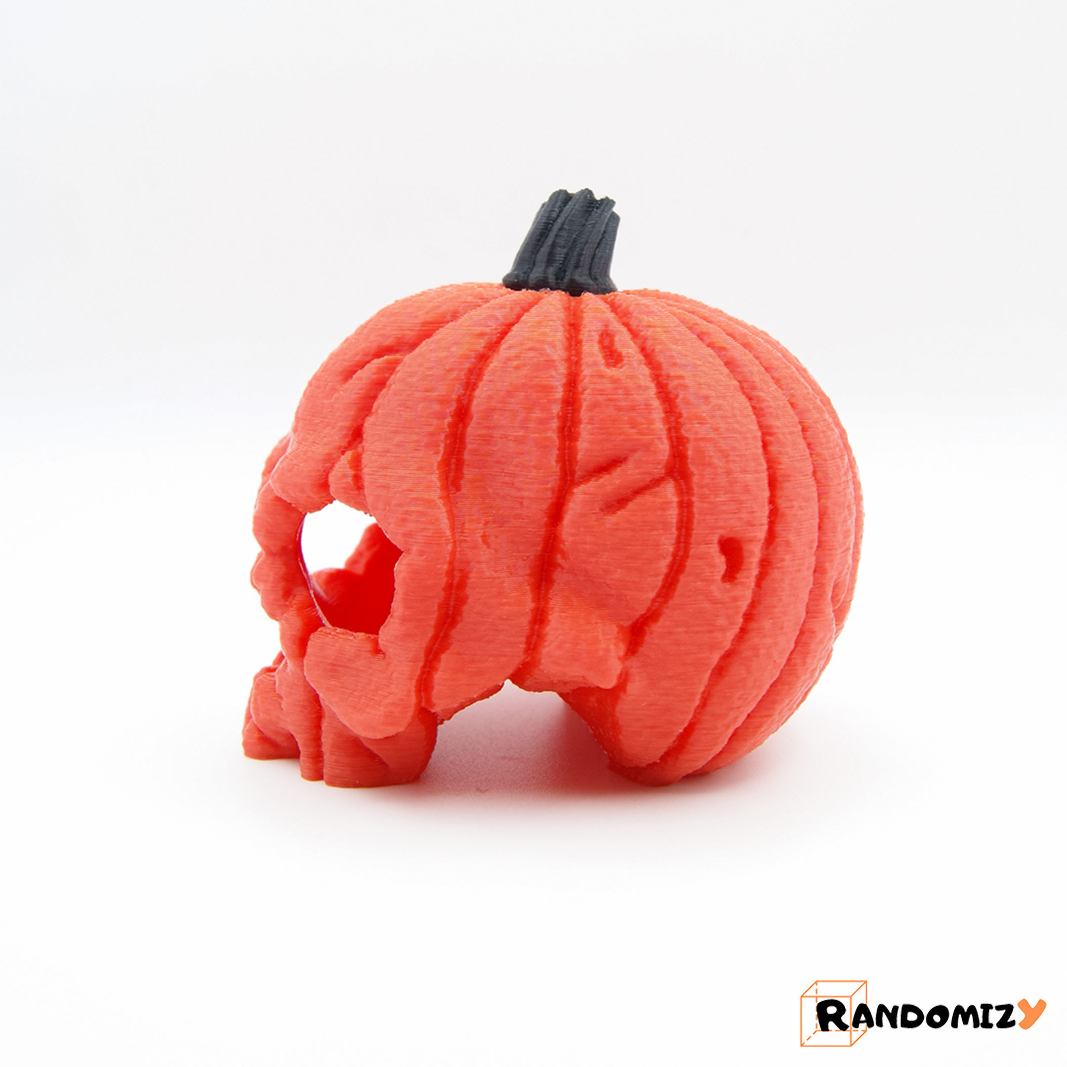Pumpkin Skull - V2 - Hollowed 3D print model_3
