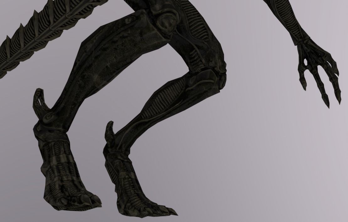 Alien Biped Drone Rigged Low-poly 3D model_4