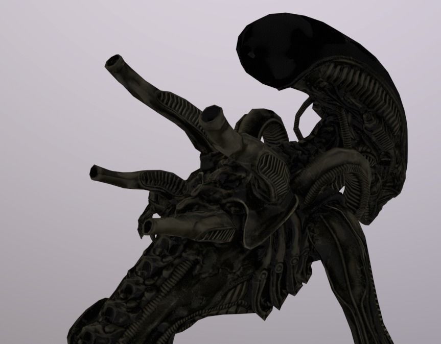 Alien Biped Drone Rigged Low-poly 3D model_3