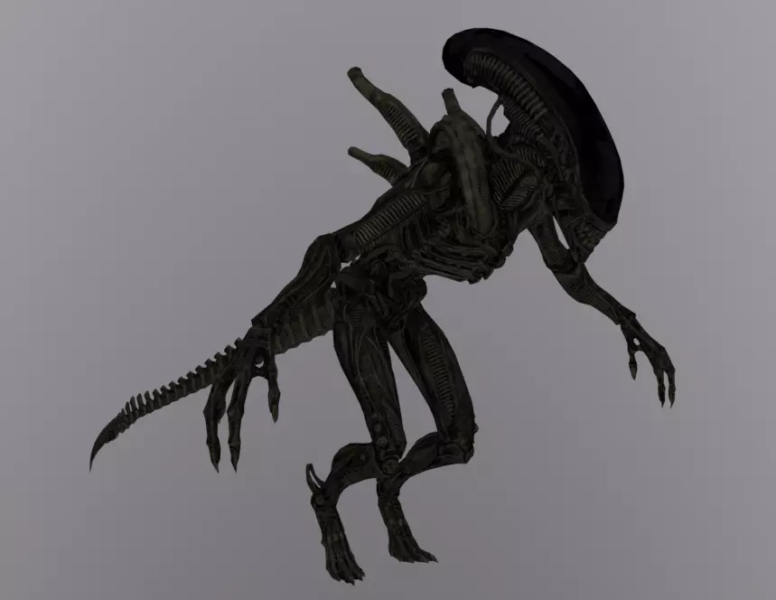 Alien Biped Drone Rigged Low-poly 3D model_0