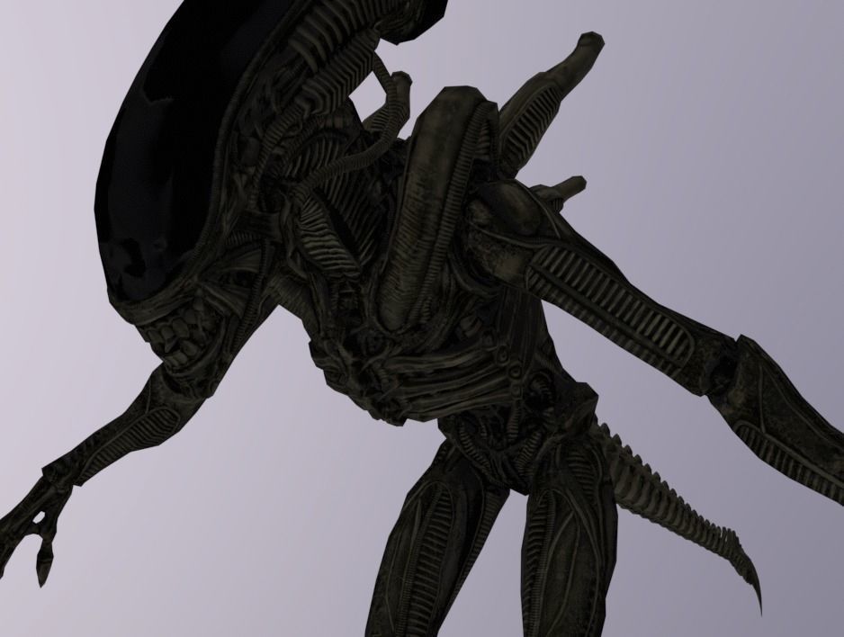 Alien Biped Drone Rigged Low-poly 3D model_5