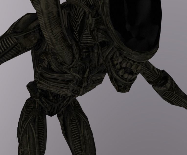 Alien Biped Drone Rigged Low-poly 3D model_2