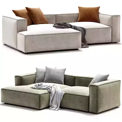 Dunbar Corner Sofa Divan Left 3D model