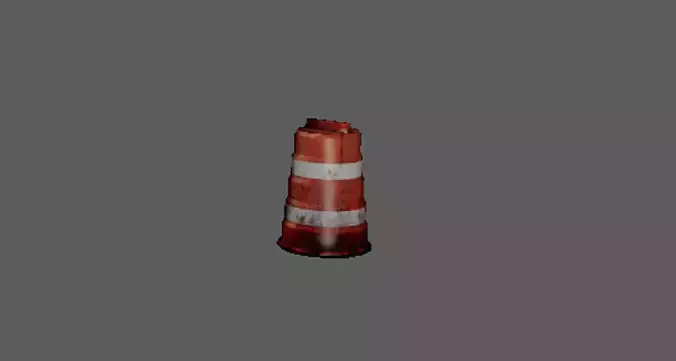 orange and white road barrel lowpoly