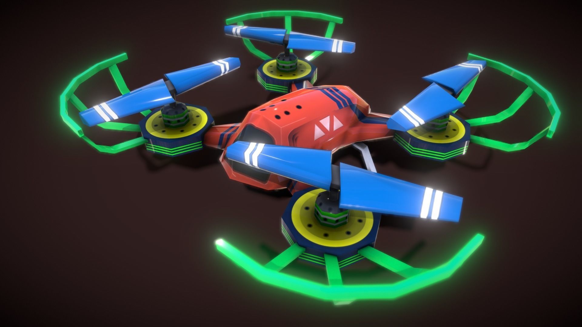 Flycam Cartoon 1 Low-poly 3D model_3