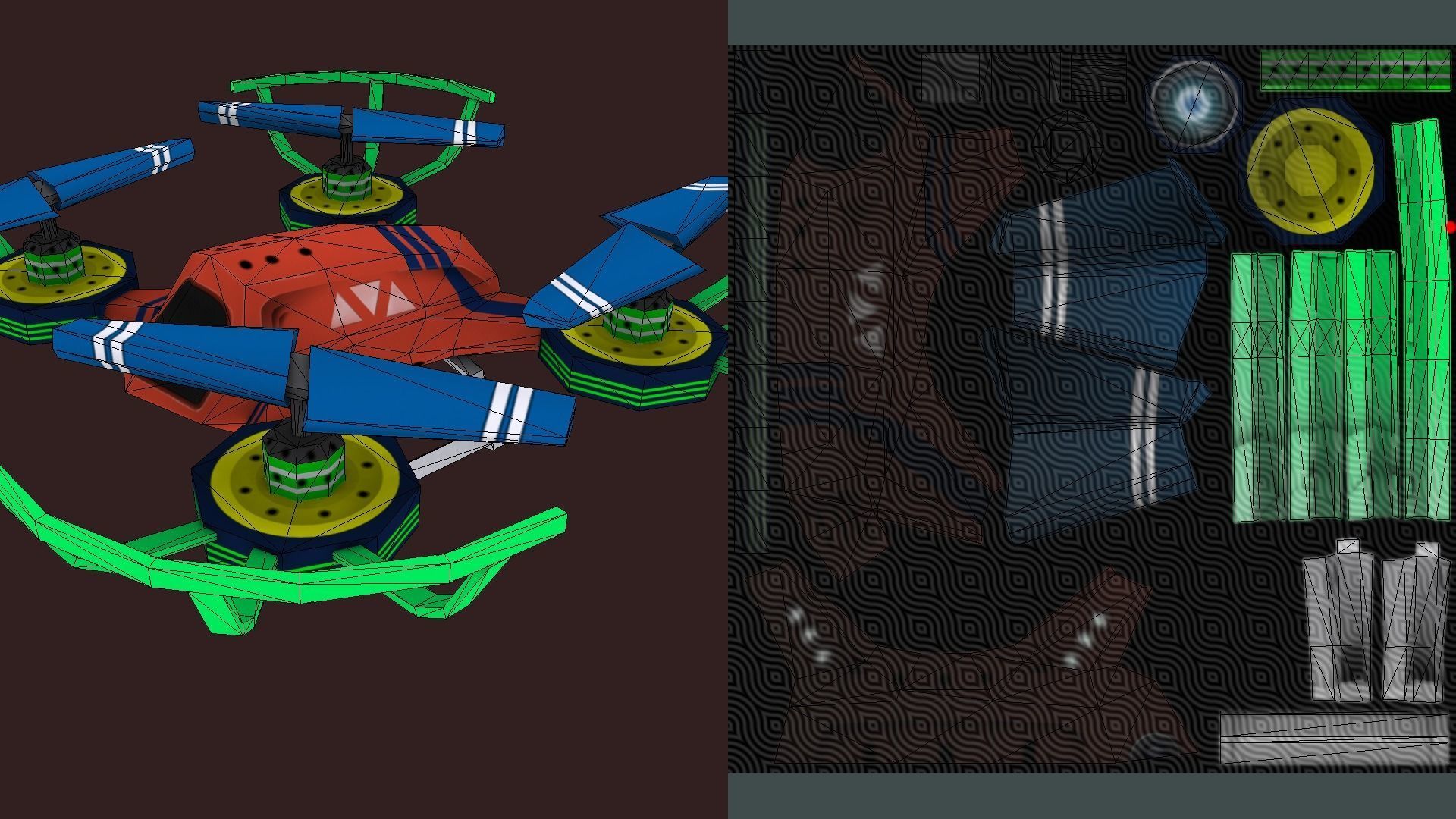 Flycam Cartoon 1 Low-poly 3D model_4