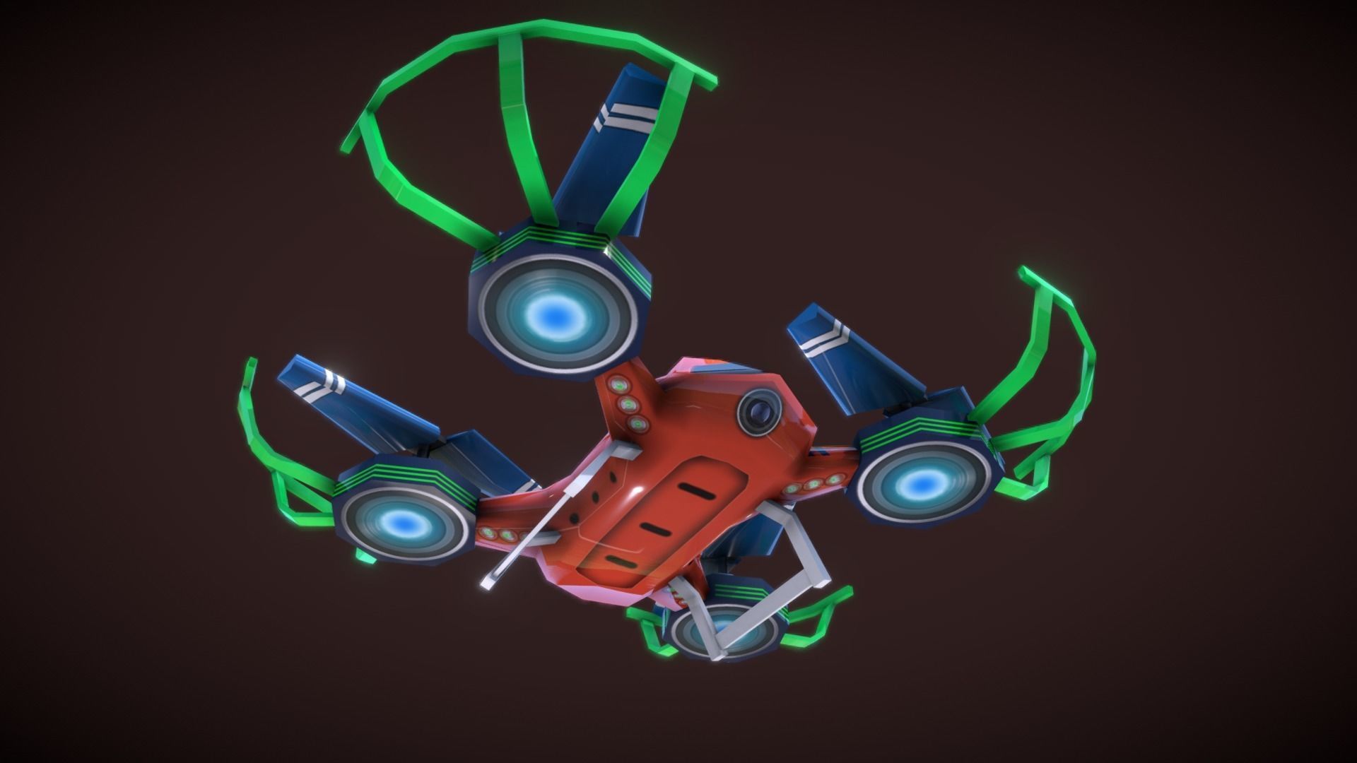 Flycam Cartoon 1 Low-poly 3D model_10