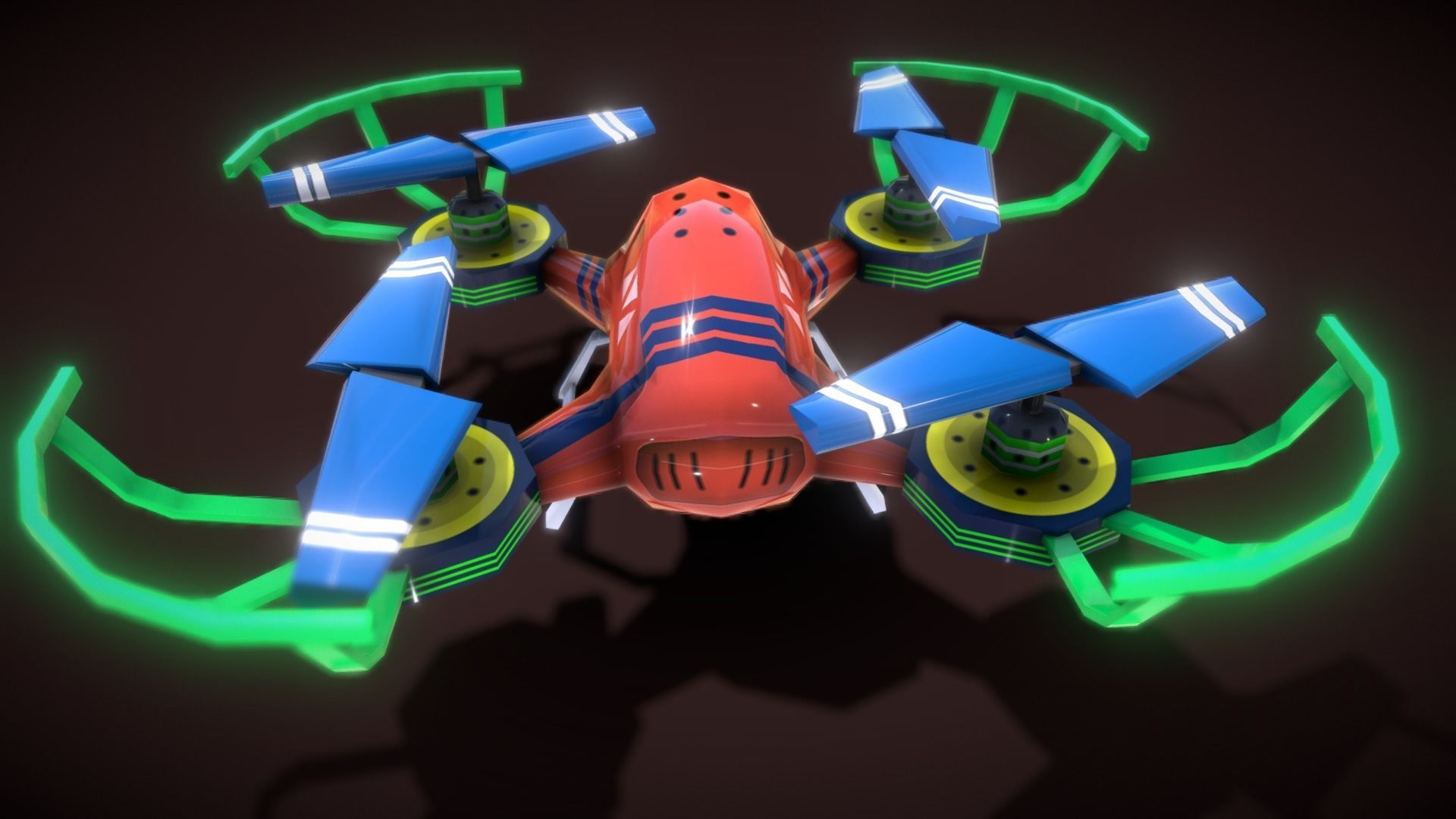 Flycam Cartoon 1 Low-poly 3D model_7