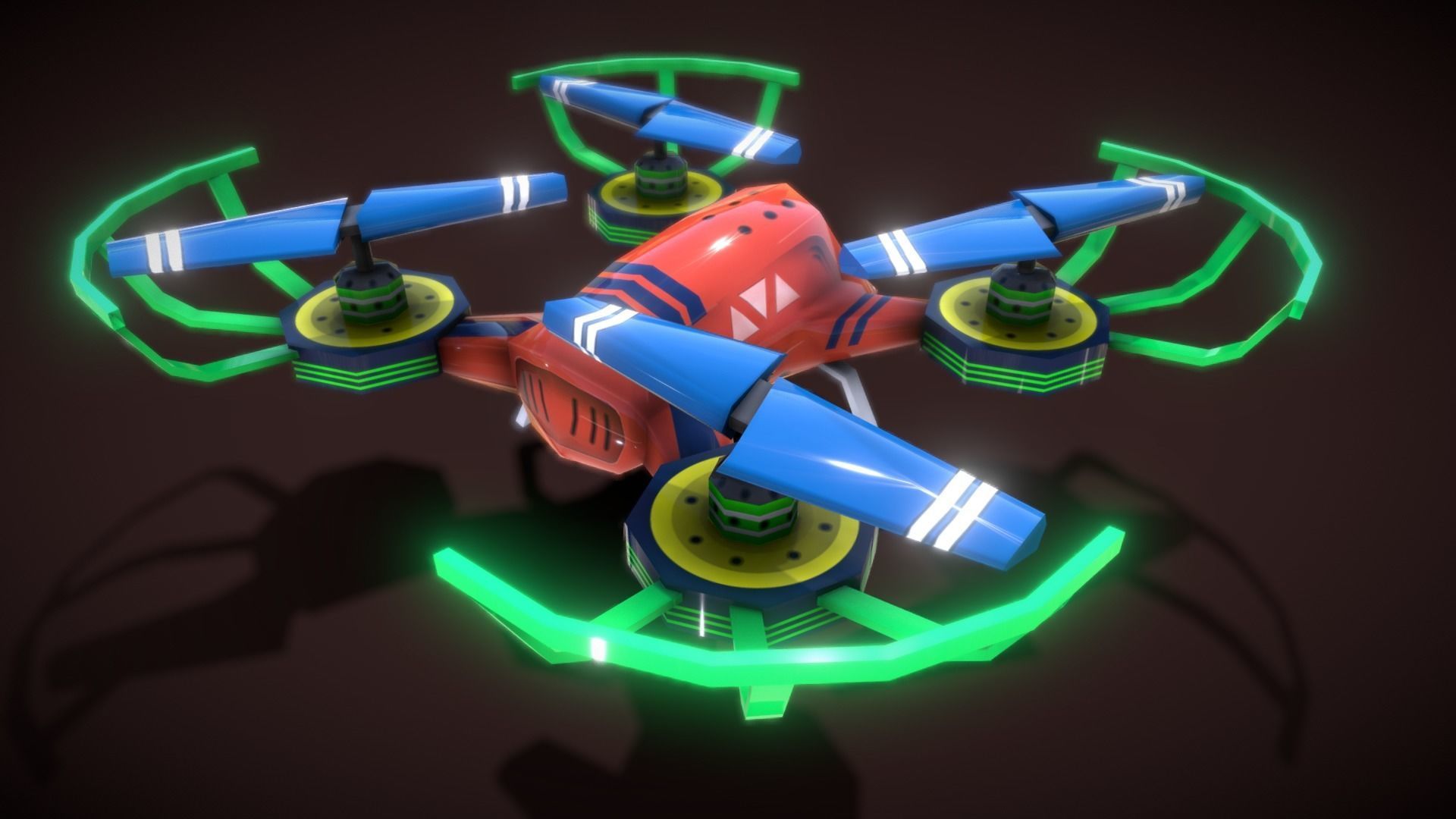 Flycam Cartoon 1 Low-poly 3D model_8
