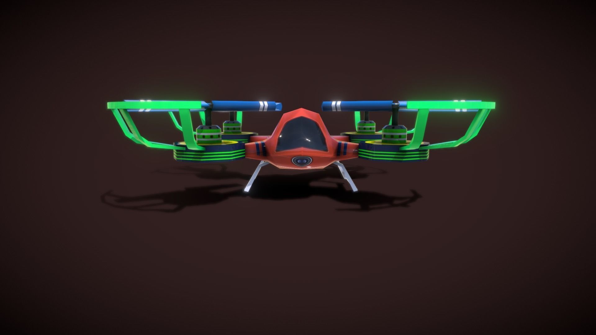 Flycam Cartoon 1 Low-poly 3D model_11