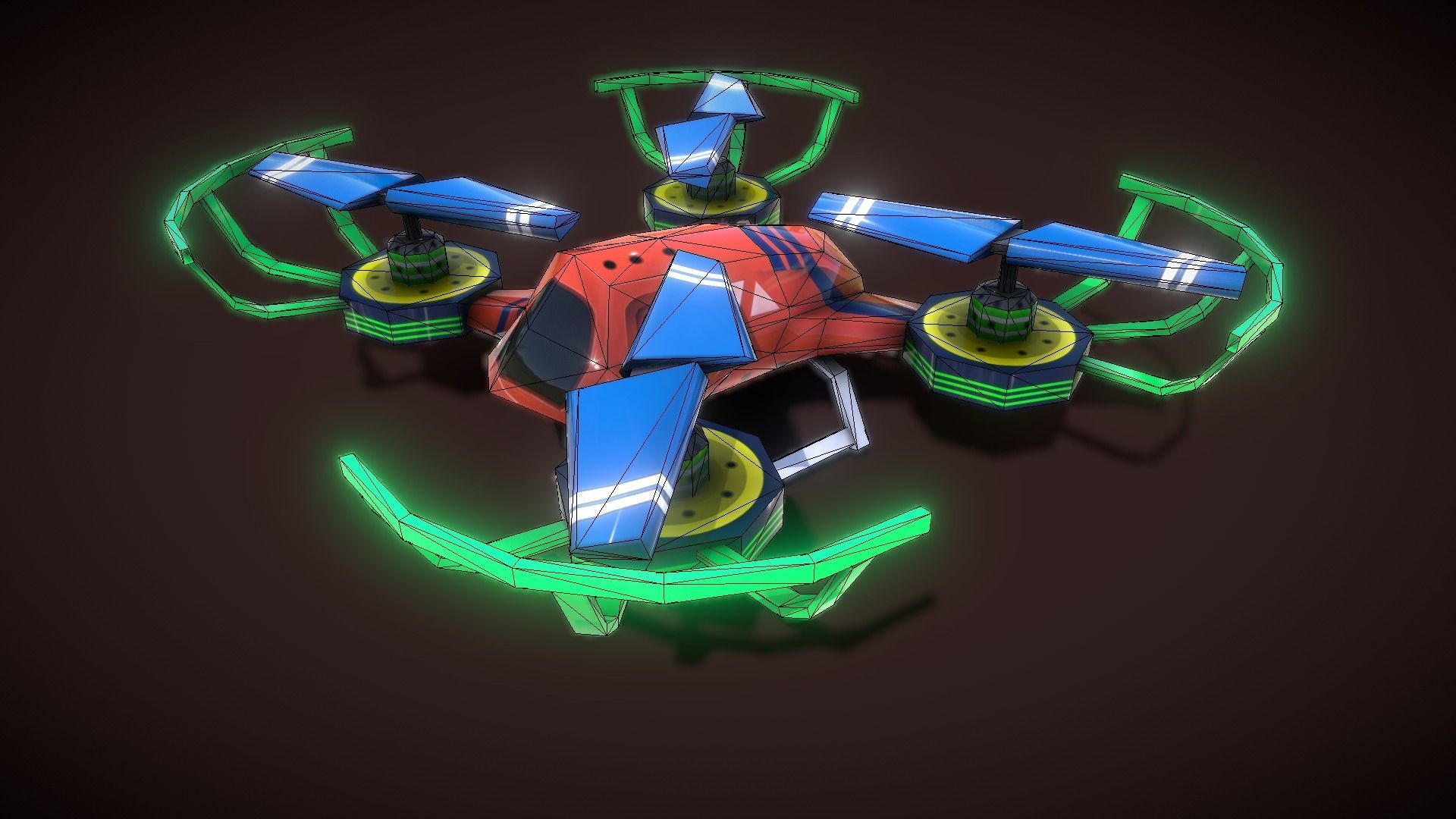 Flycam Cartoon 1 Low-poly 3D model_12