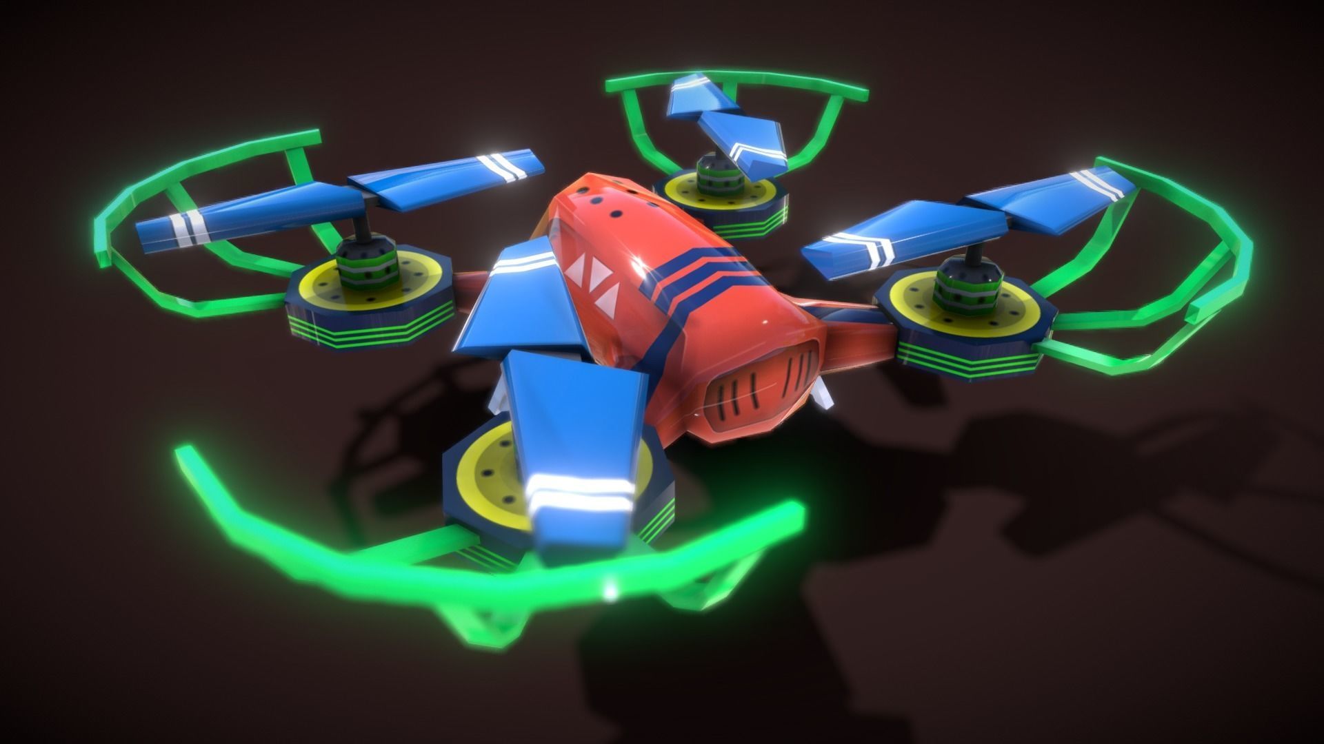 Flycam Cartoon 1 Low-poly 3D model_6