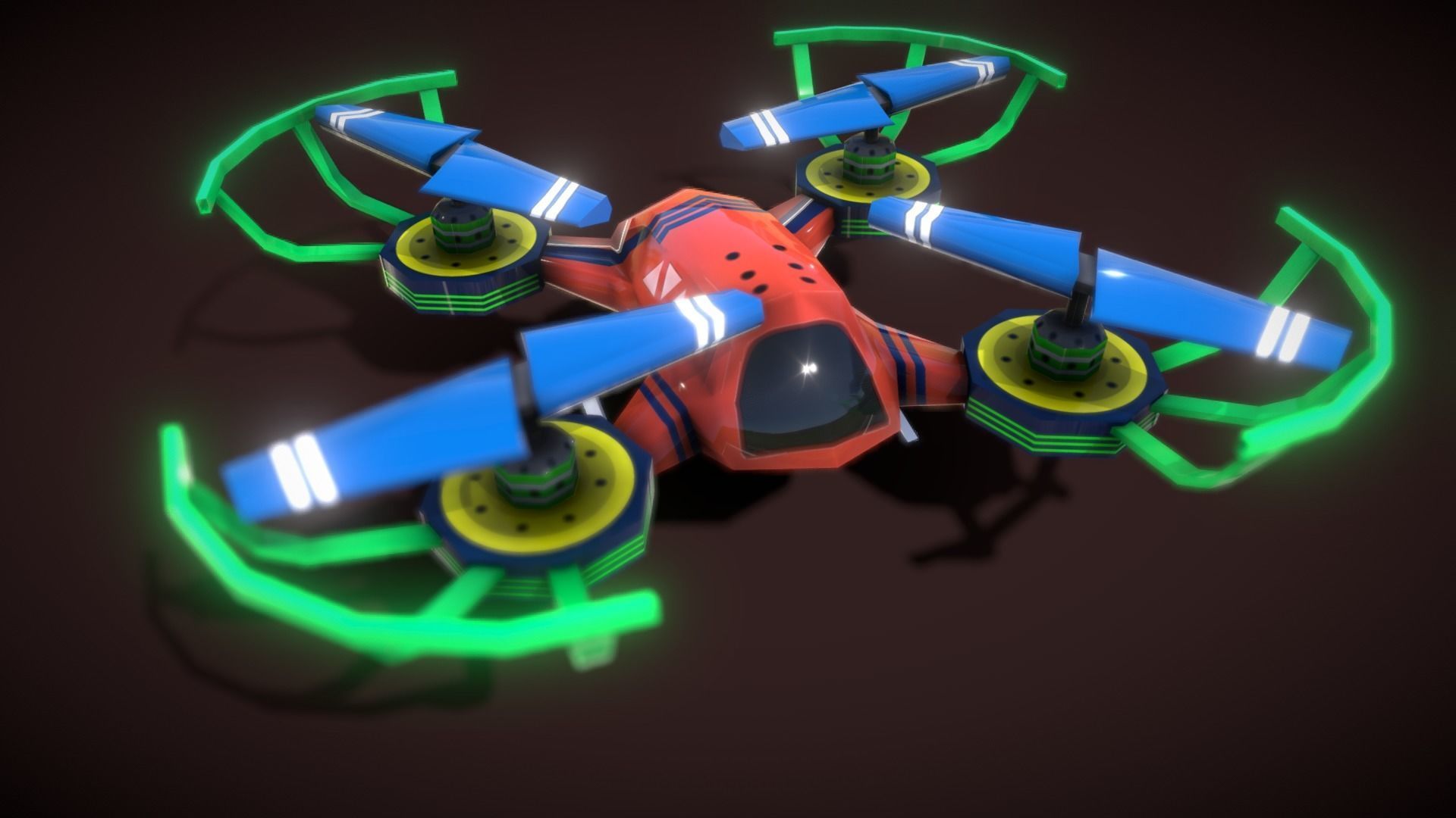 Flycam Cartoon 1 Low-poly 3D model_14