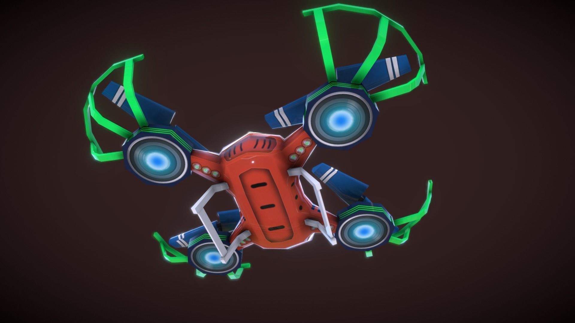 Flycam Cartoon 1 Low-poly 3D model_9