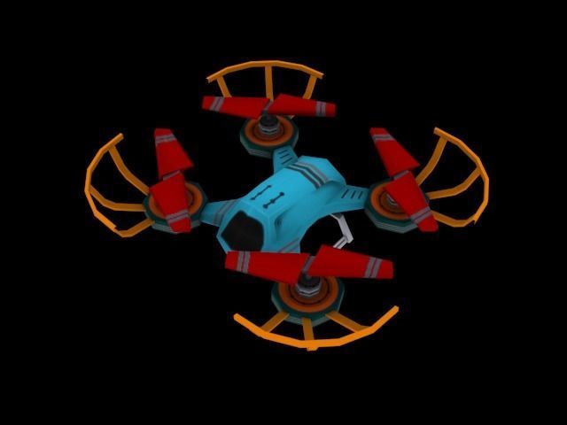 Flycam Cartoon 1 Low-poly 3D model_1