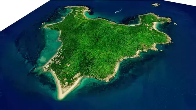 Bedarra Island 3d model terrain Low-poly 3D model
