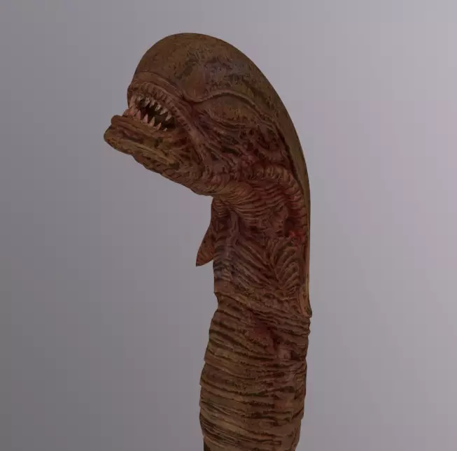 Alien ChestBuster Rigged Low-poly 3D model_0