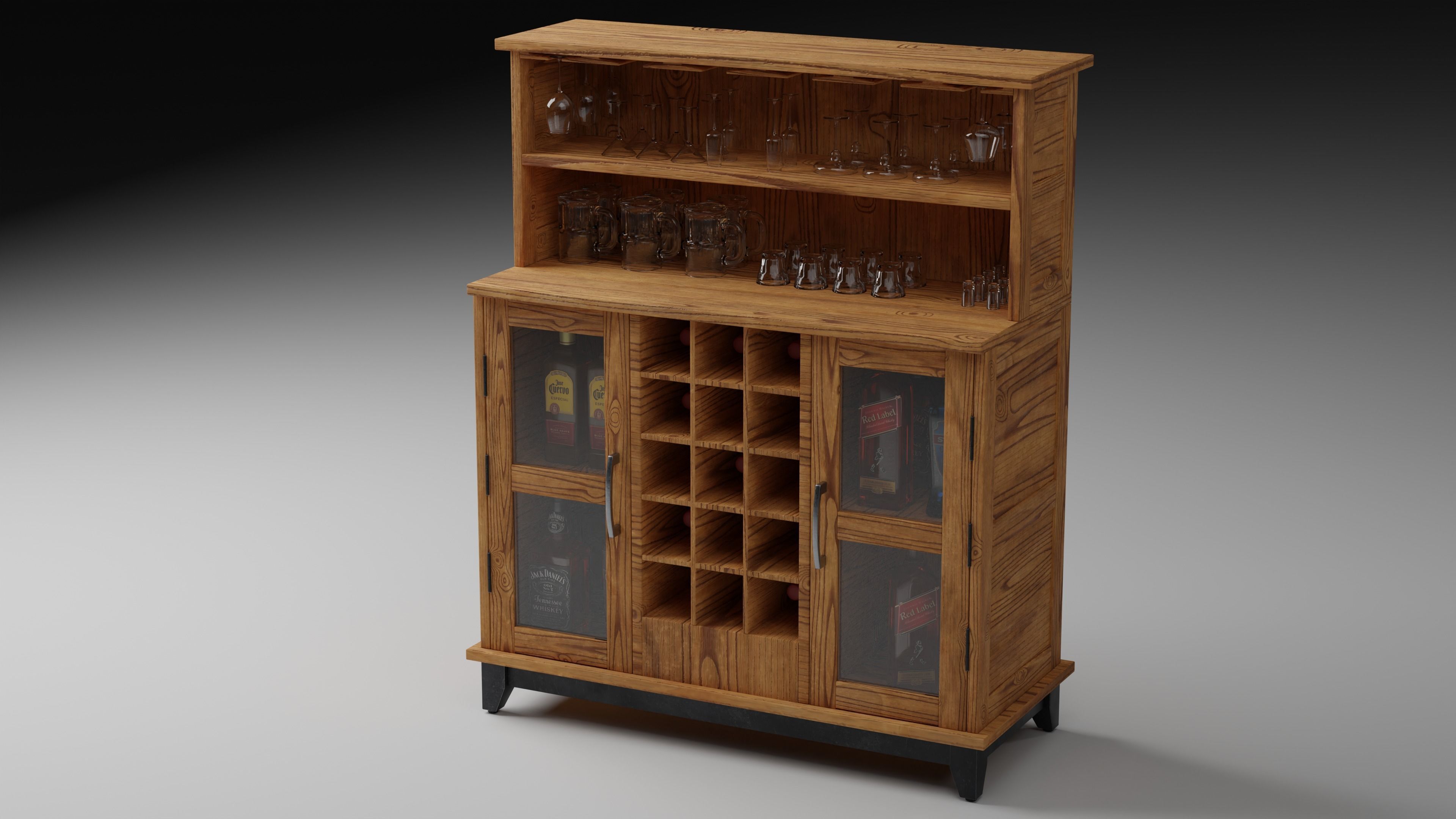 Bar Cabinet 3D model_13