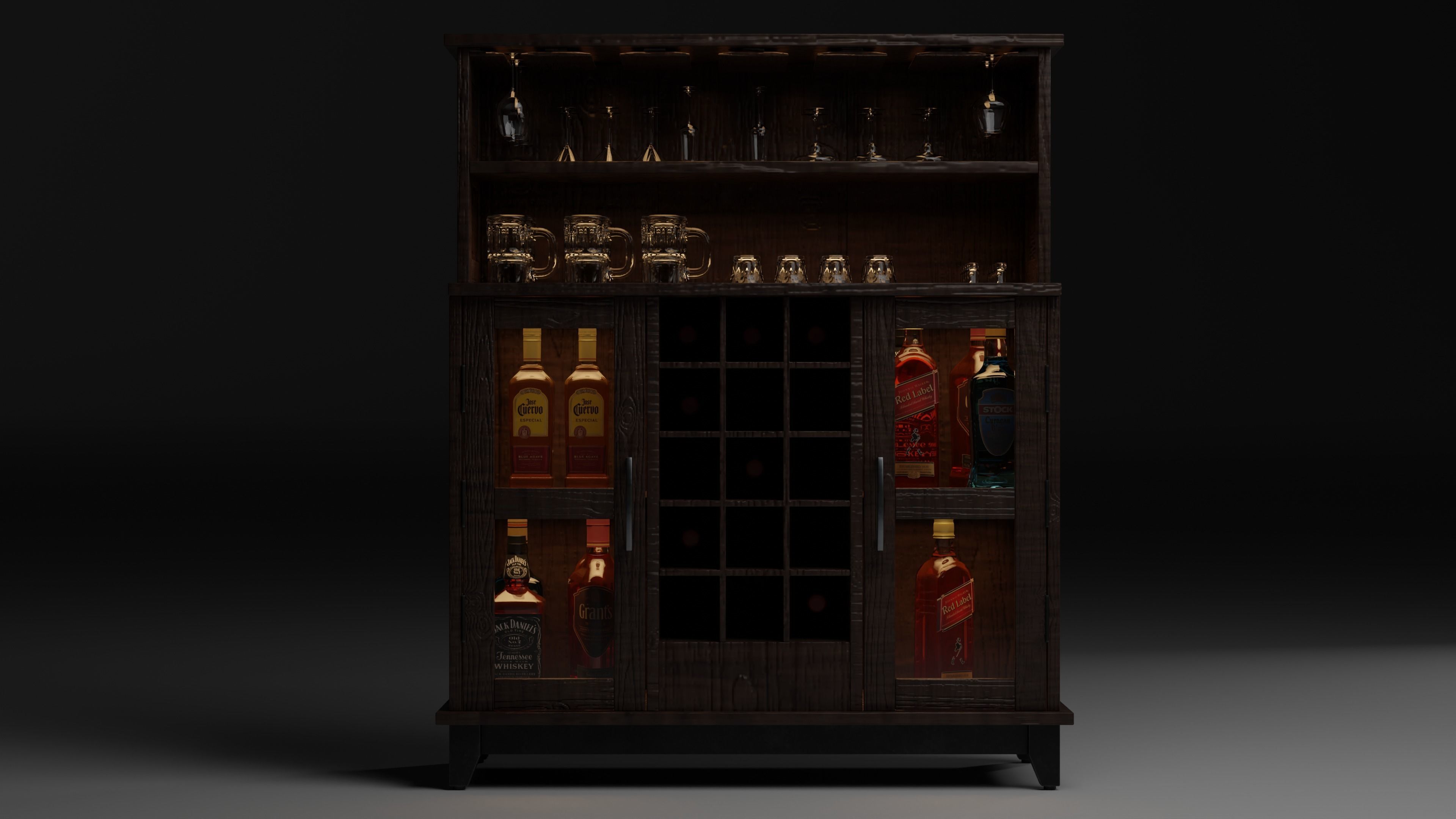 Bar Cabinet 3D model_1