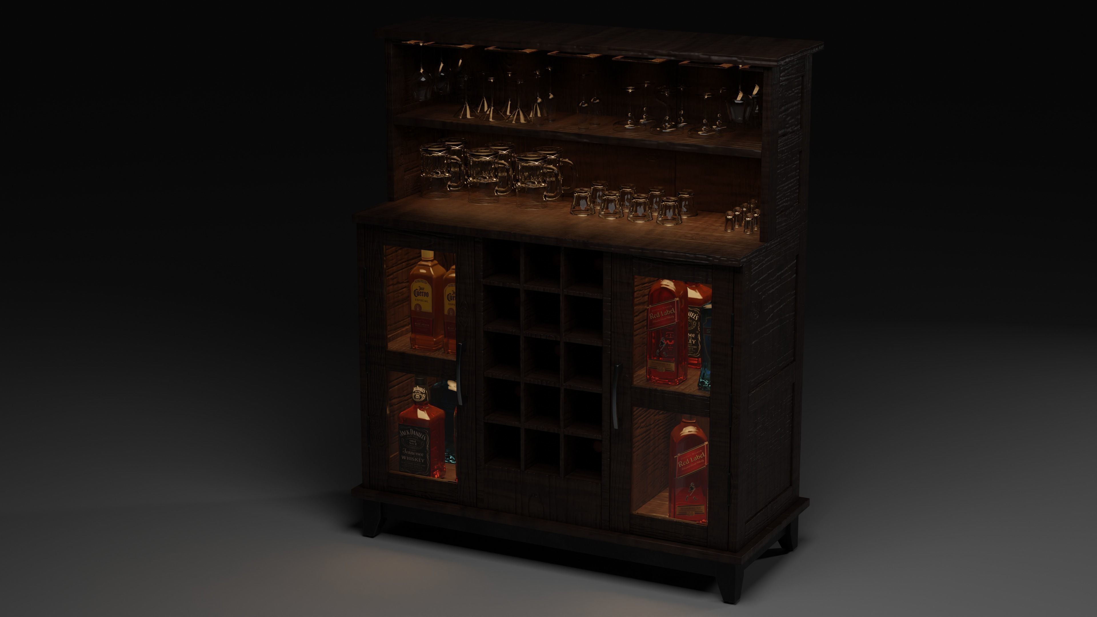 Bar Cabinet 3D model_14