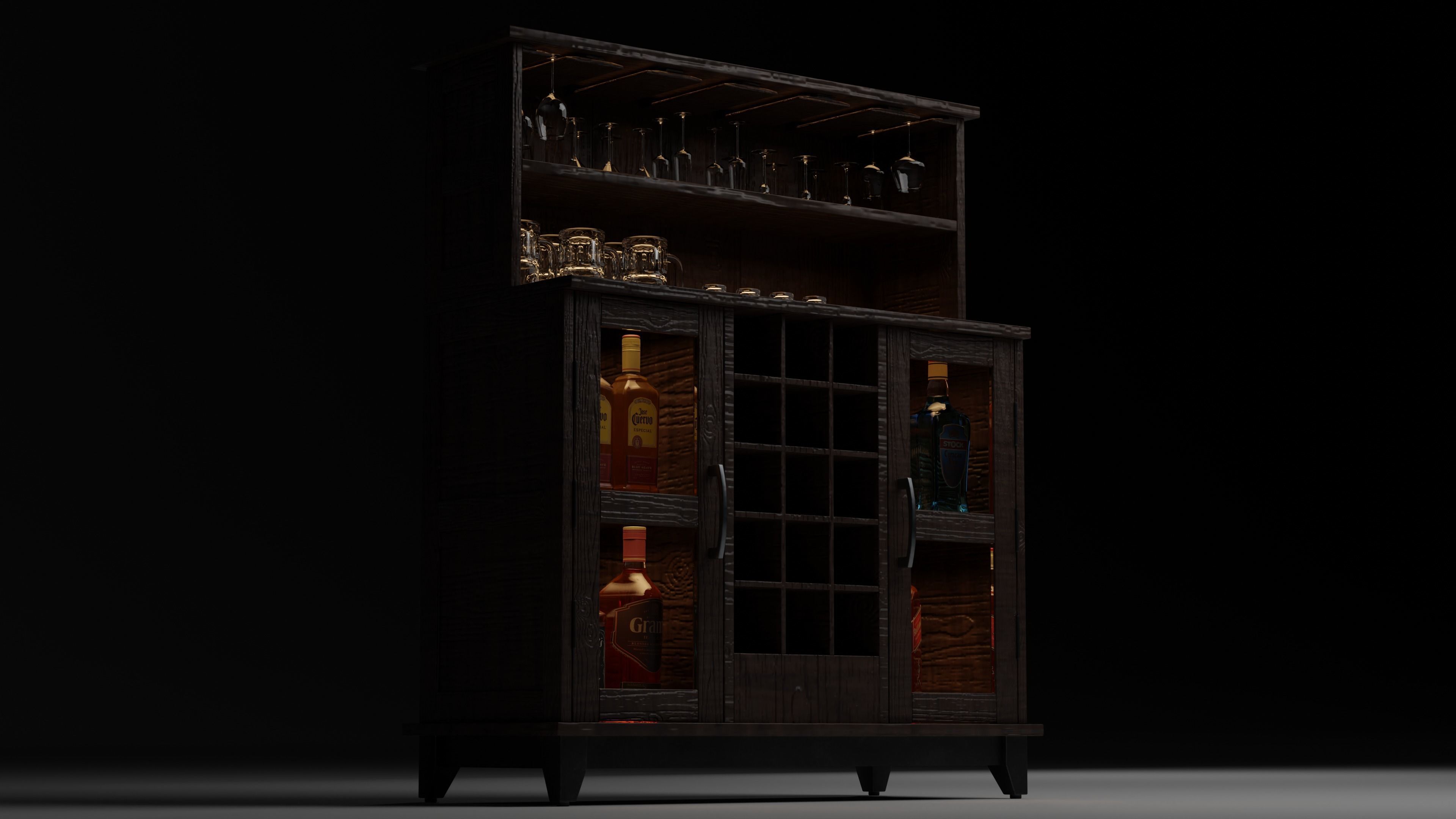 Bar Cabinet 3D model_15