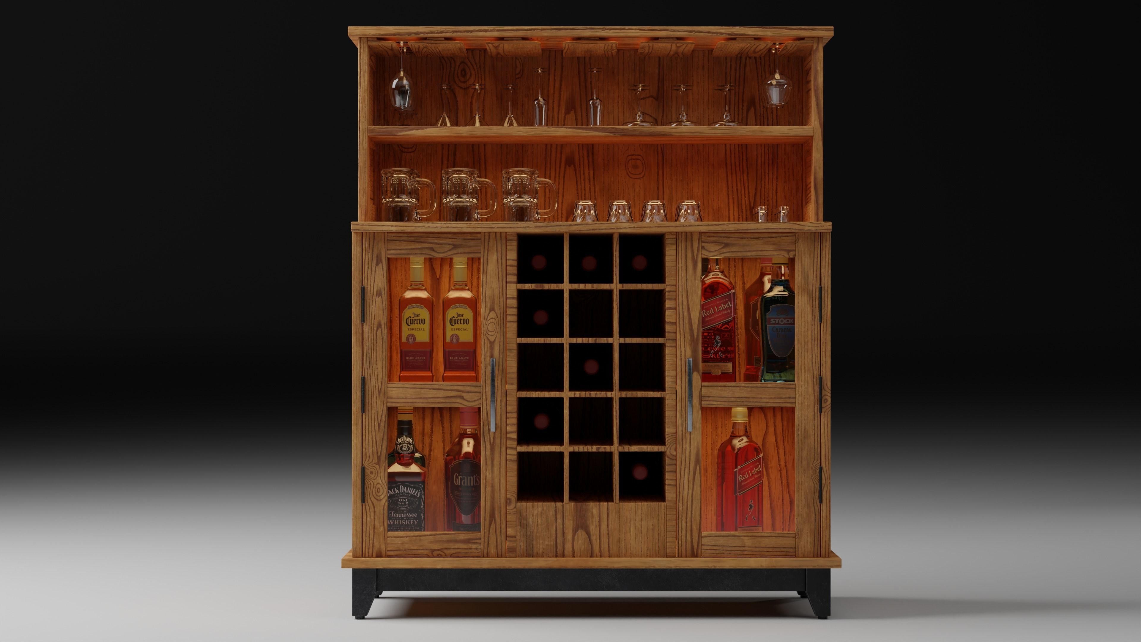 Bar Cabinet 3D model_10