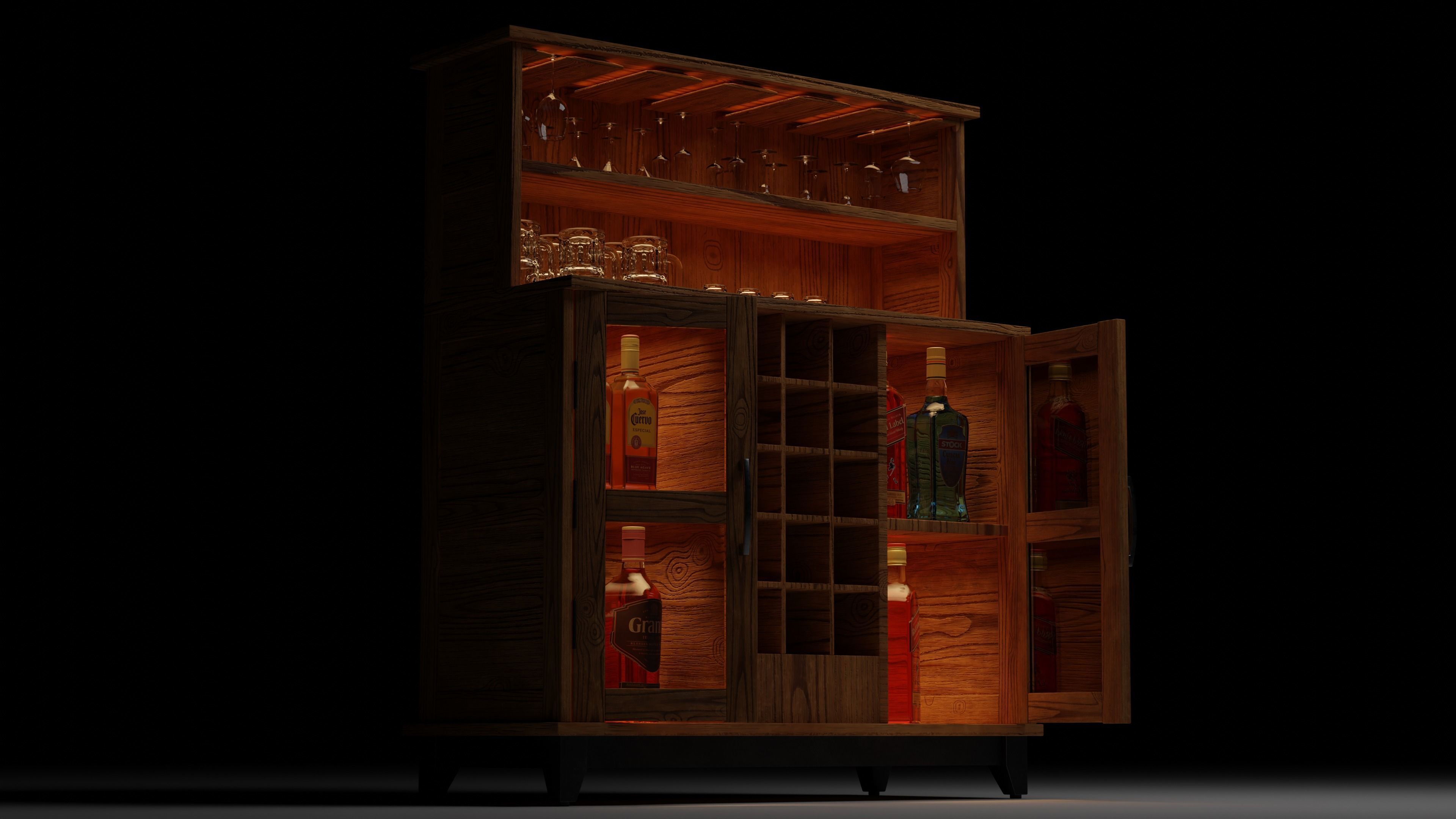 Bar Cabinet 3D model_8