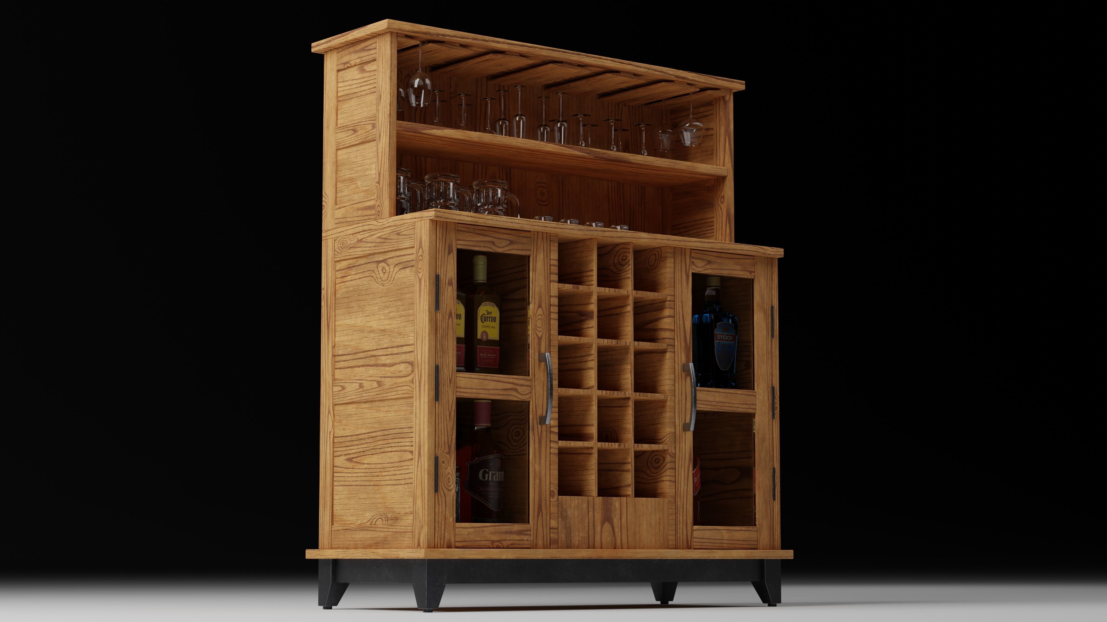 Bar Cabinet 3D model_11