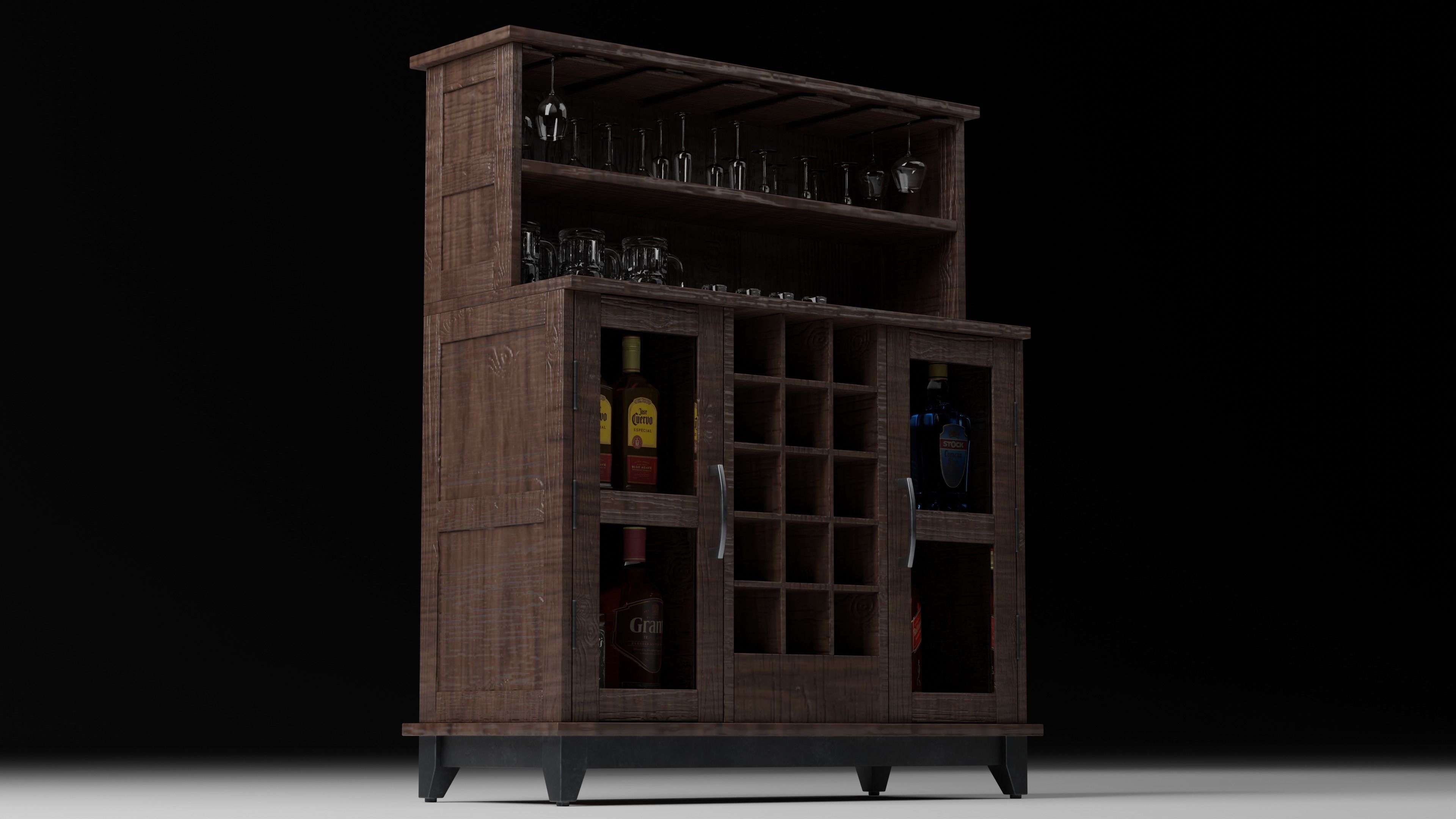 Bar Cabinet 3D model_3