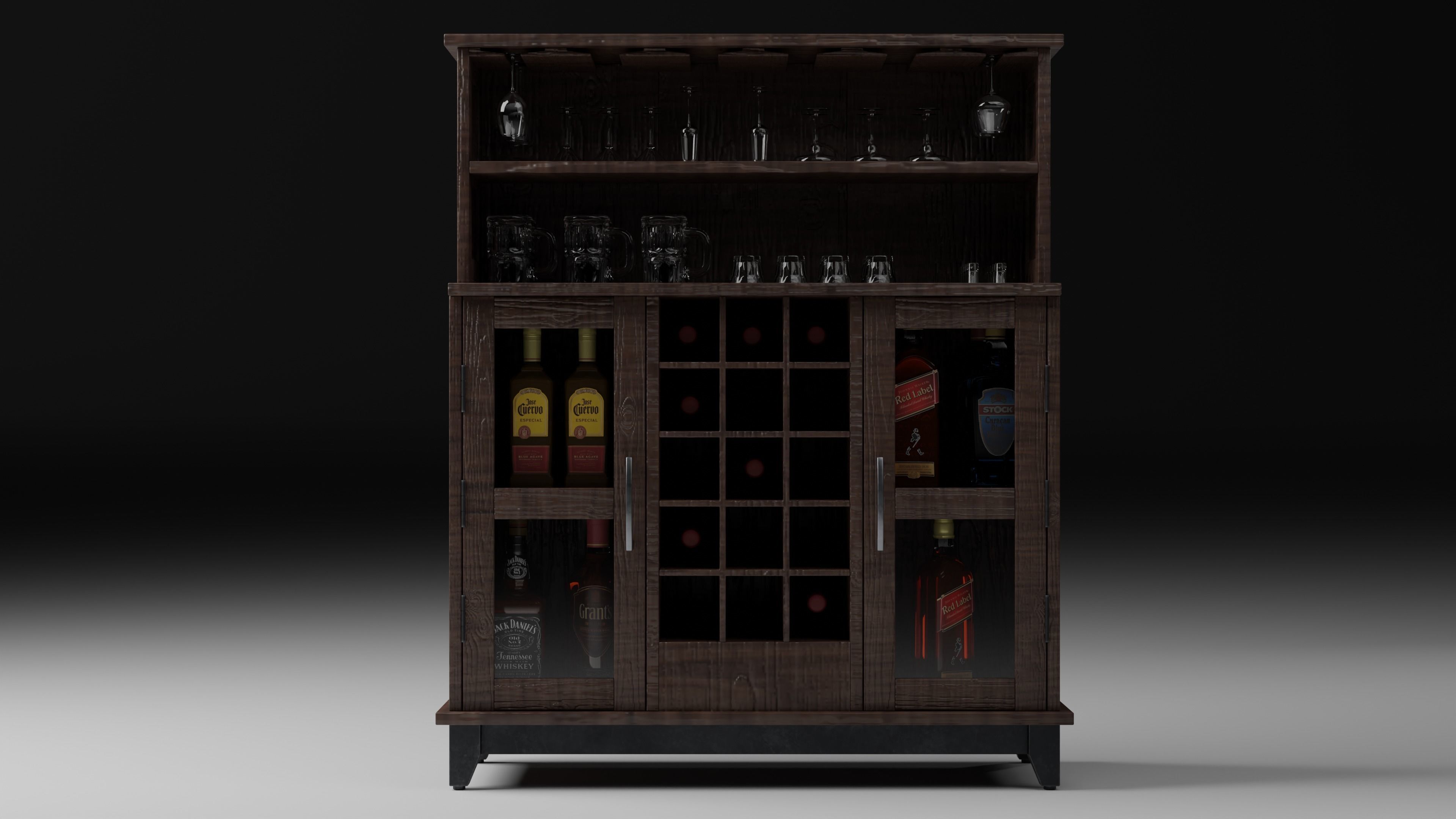 Bar Cabinet 3D model_2
