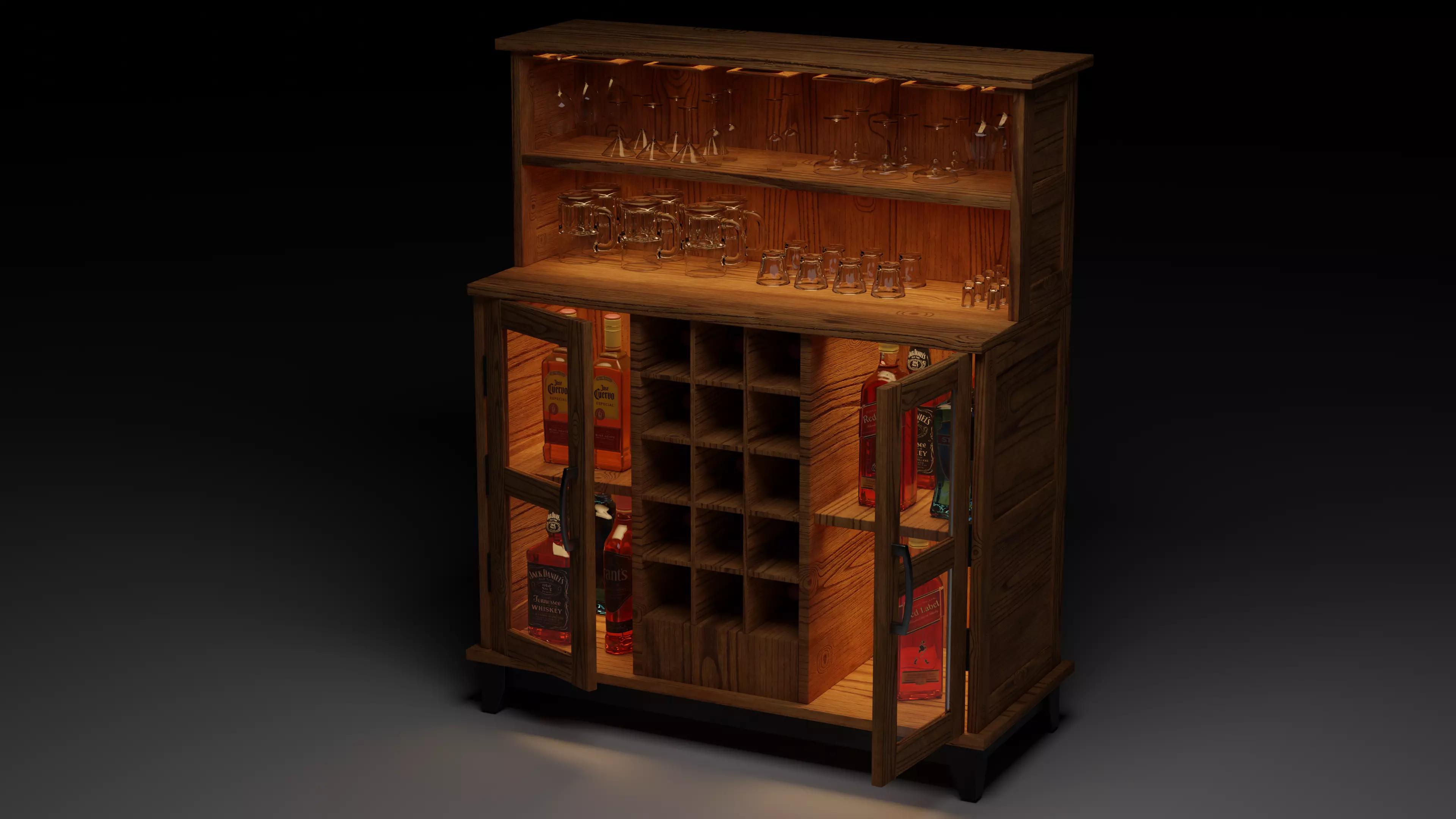 Bar Cabinet 3D model_0